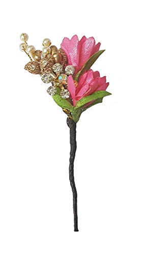 Prime Collection Juda Hair Pins with Pink Golden Beads - Elegant Bun Maker Hair Accessories for Women | Perfect for Weddings, Parties & Everyday Styling
