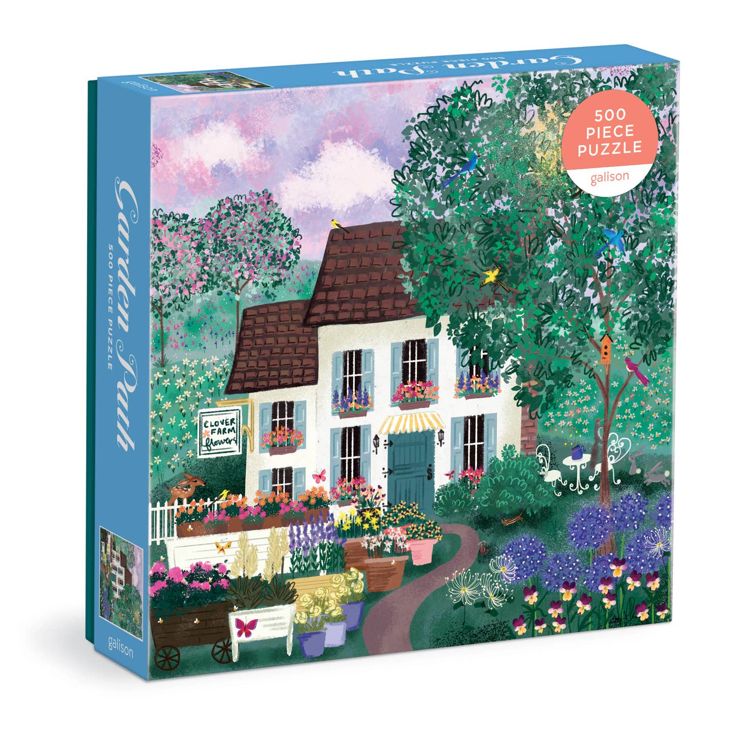 Joy Laforme Garden Path 500 Piece Jigsaw Puzzle for Adults - Beautiful Floral Landscape Puzzle for Relaxation & Family Game Night