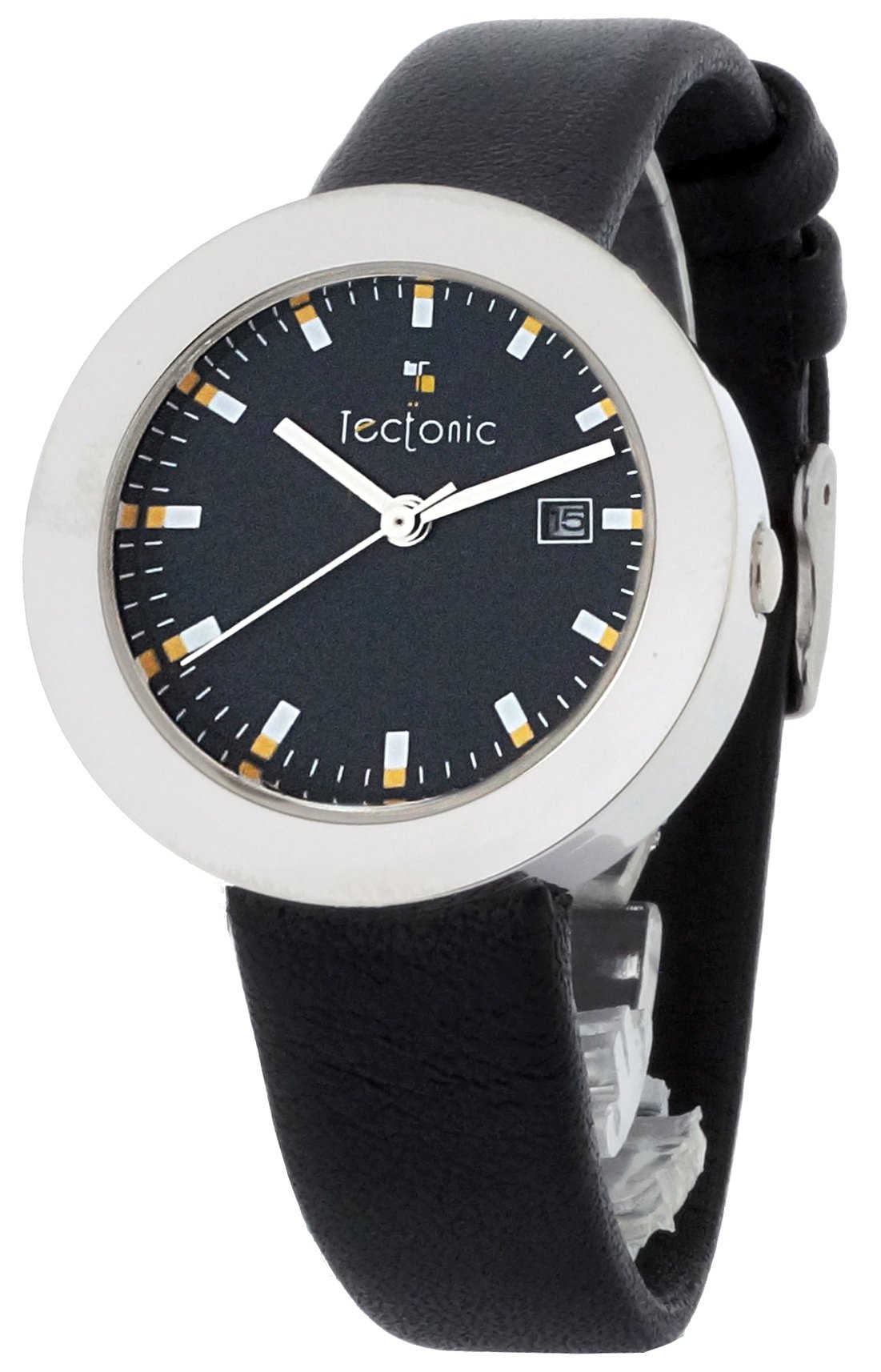 Tectonic Women's Quartz Watch - Black Dial Analog Display with Genuine Leather Strap (Model 41-1105-44) | Perfect for Office, Business Meetings & Formal Occasions