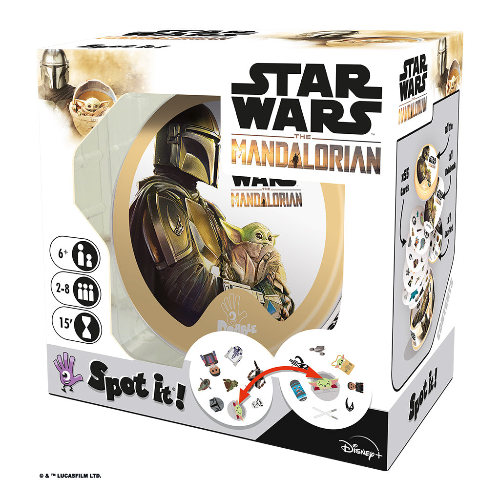 Star Wars The Mandalorian Spot It! Card Game - Fun Family Matching Game for Kids & Adults - Perfect for Parties, Travel & Game Nights