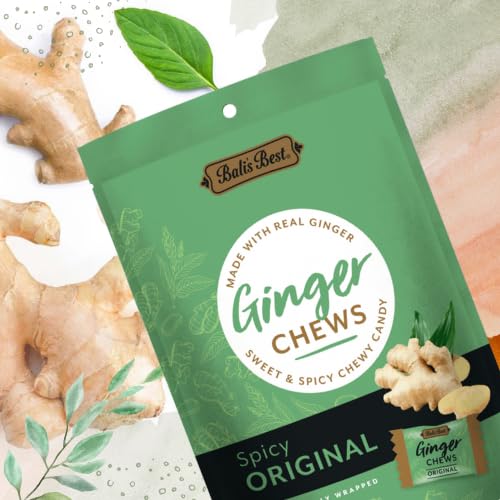 Bali's Best Spicy Original Ginger Chews - Natural Ginger Candy (3 Pack, 5.08oz x 3 Bags) - Sweet & Chewy Snacks for Digestion, Nausea Relief - Perfect for Travel, Office Snacks & Holiday Gift Baskets