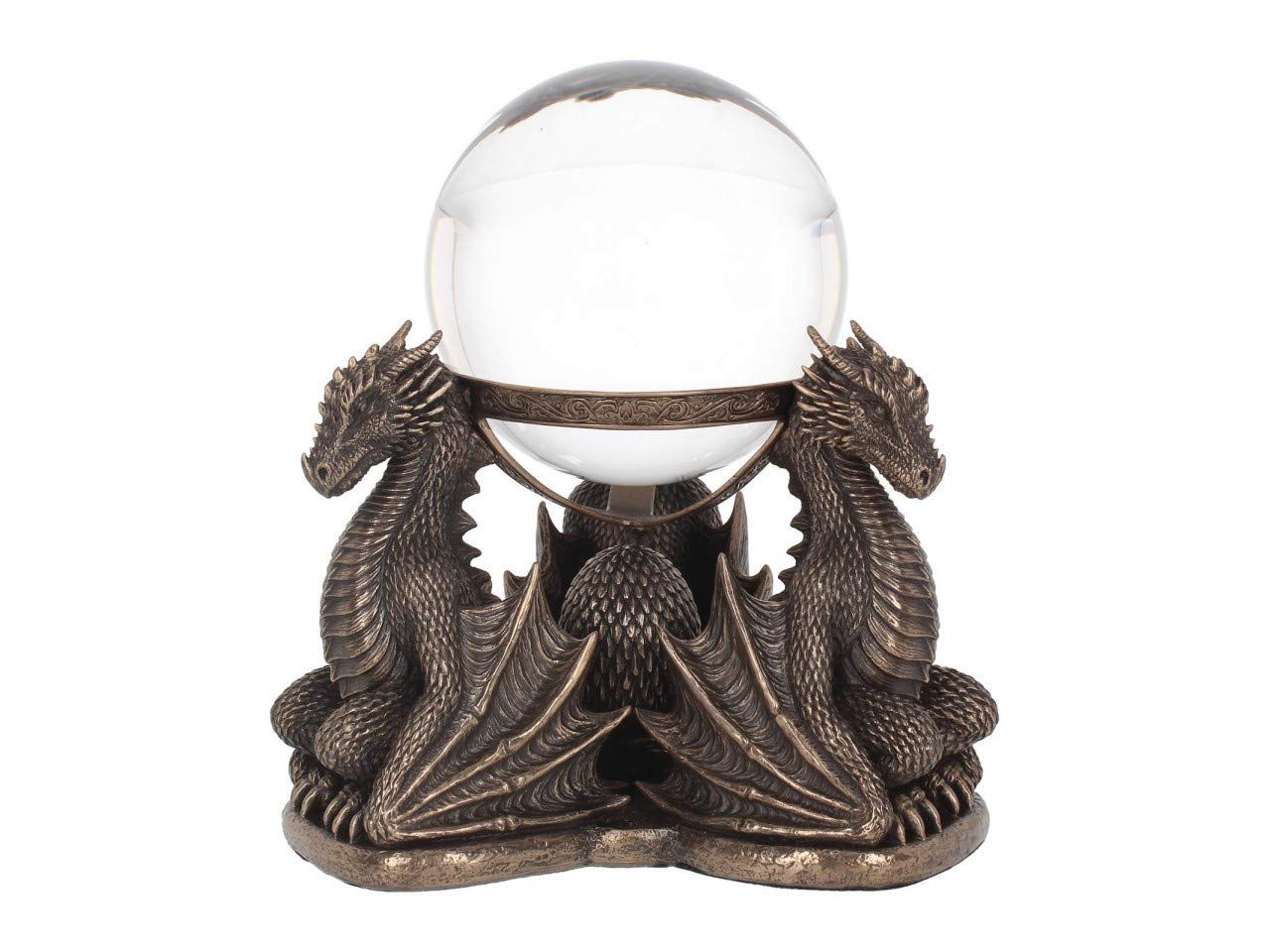 Nemesis Now Dragons Prophecy Crystal Ball Holder - 7.3 Inch Bronze Resin Fantasy Decor for Home, Office & Witchcraft Altar | Mystic Gift for Tarot Readers & Wiccan Practitioners