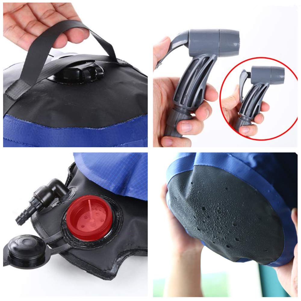 Portable Solar Shower Bag for Camping - 5 Gallon Outdoor Shower with Foot Pump & Adjustable Nozzle - Foldable Bathing Bag for Beach, Swimming, Hiking, Backpacking - Perfect for RV Trips, Beach Days & Outdoor Adventures