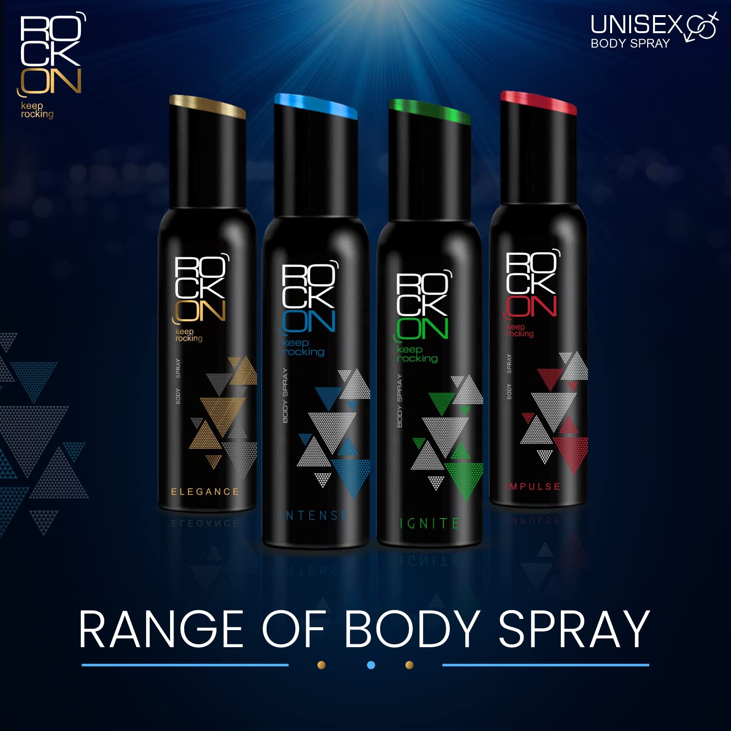 Rock On Intense Body Spray for Men & Women - Long Lasting Deodorant & Perfume Spray - Fresh Scent for Gym, Work & Daily Use - Unisex Fragrance