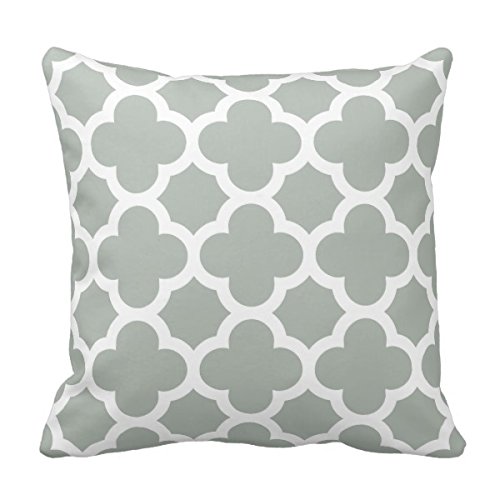 Stylish Gray Quatrefoil Cushion Cover - Decorative Throw Pillow Case for Sofa, Bed & Home Decor - Soft & Durable Fabric