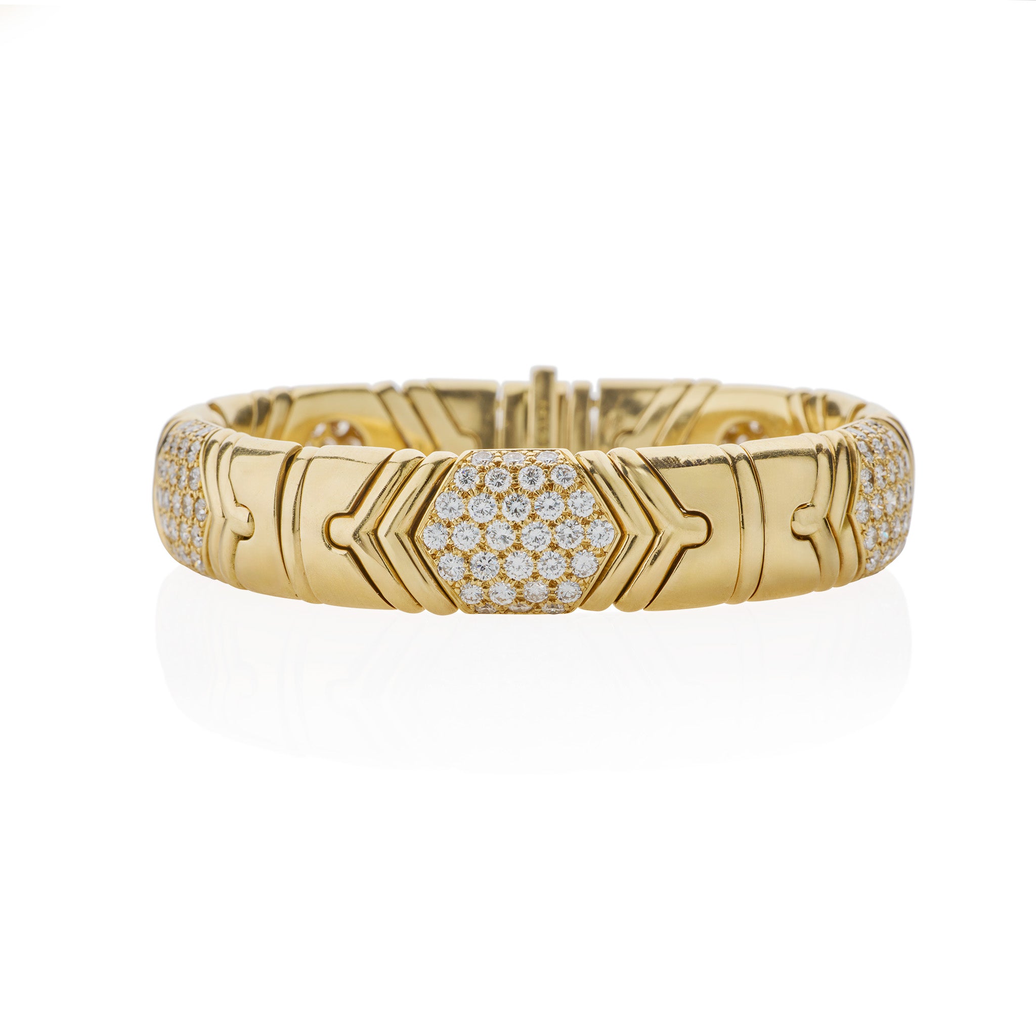 Bulgari 18K Gold Diamond Parentesi Bracelet for Women - Luxury Italian Jewelry for Gifts, Weddings & Special Occasions