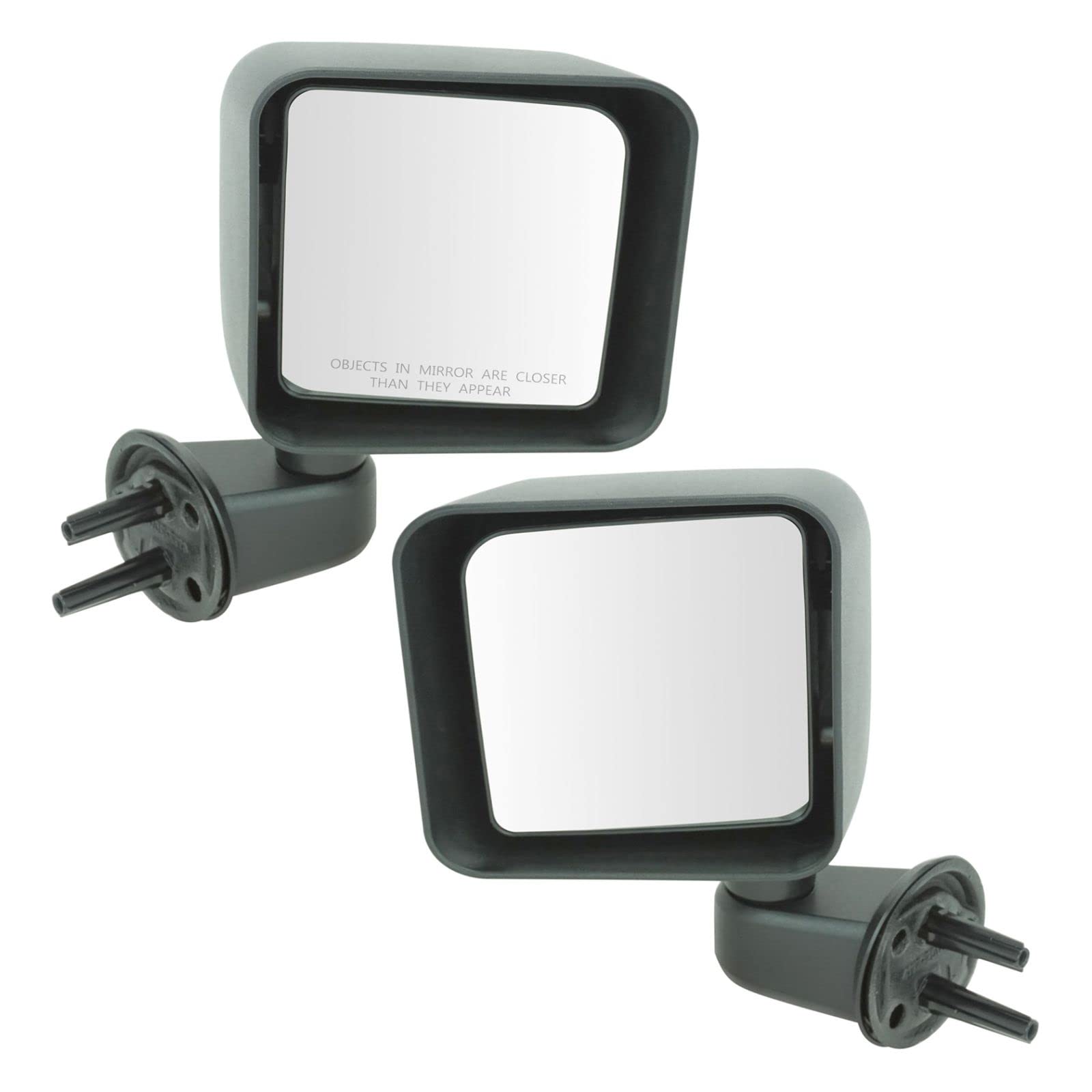 Jeep Wrangler Side Mirror Set - Manual Driver & Passenger Replacement for 2007-2018 JK Models (CH1320271 CH1321271) | Durable Off-Road Accessories for Adventure & Daily Commuting