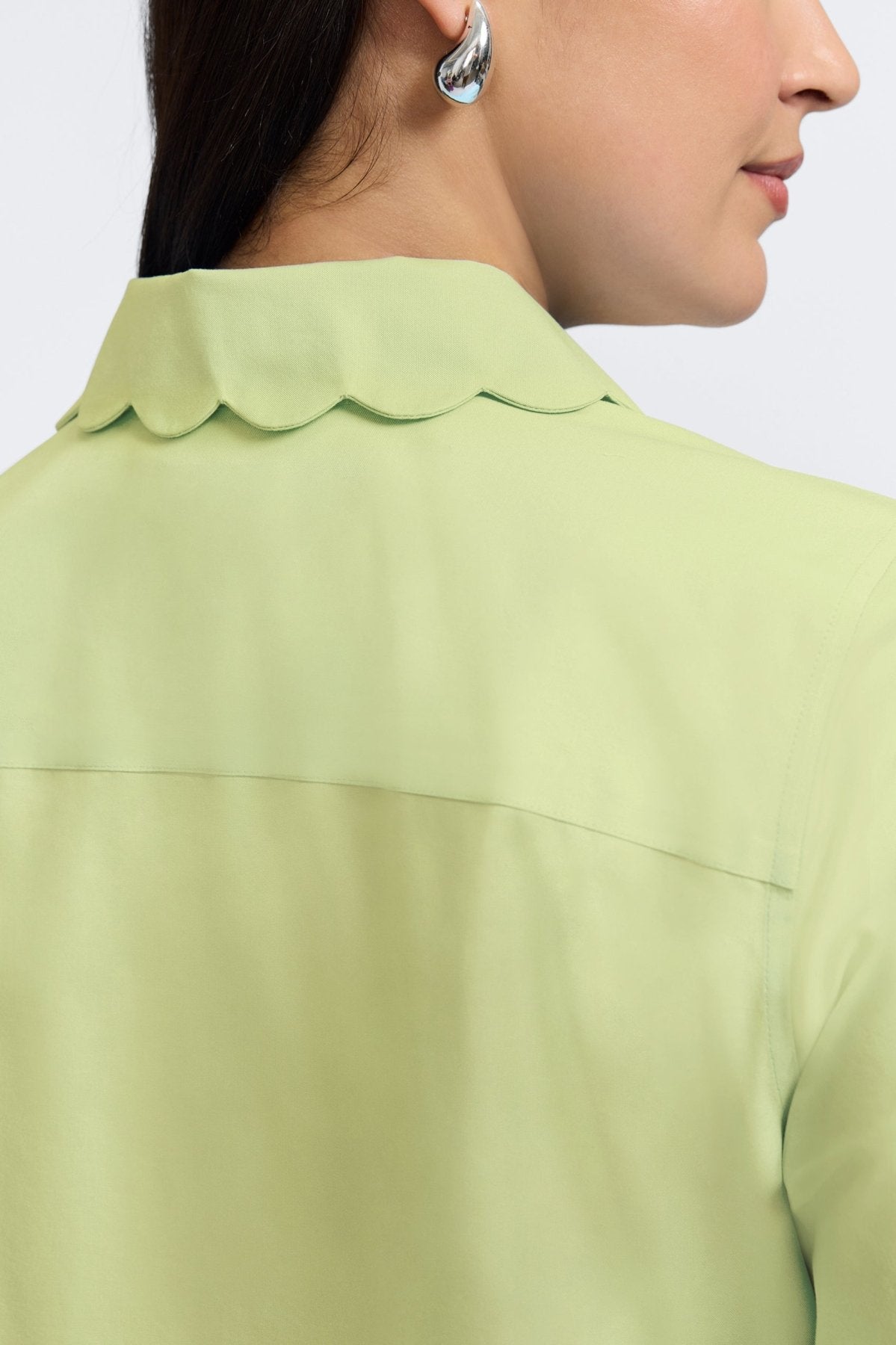 Gwen Plus No Iron Pinpoint 3/4 Sleeve Shirt for Women - Wrinkle-Free Office Blouse & Business Casual Wear
