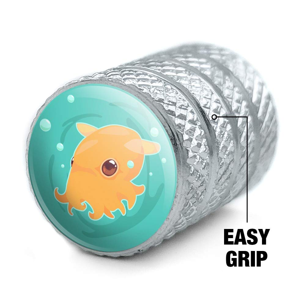 Cute Dumbo Octopus Motorcycle & Bicycle Tire Valve Stem Caps - Aluminum Alloy Wheel Rim Accessories for Bike & Motorcycle Customization - Perfect for Road Bikes, Cruisers & Scooters