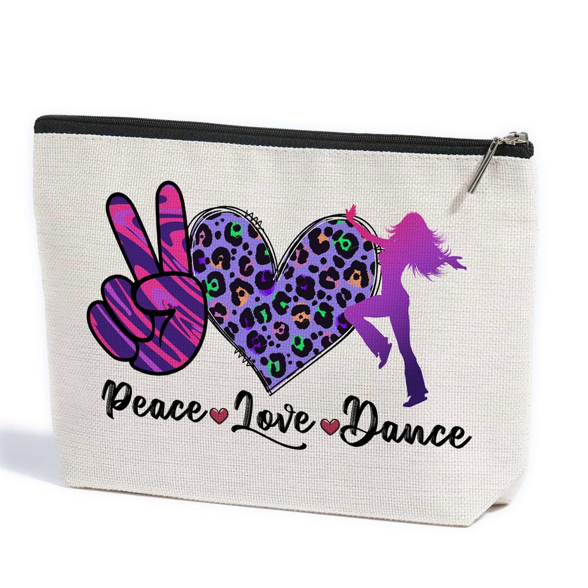 Dance Makeup Bag - Perfect Gift for Dancers, Teachers & Dance Lovers - Great for Recitals, Birthdays, Mother's Day & Graduation - Ideal Cosmetic Bag for Women, Coaches, Best Friends, Daughters & Sisters