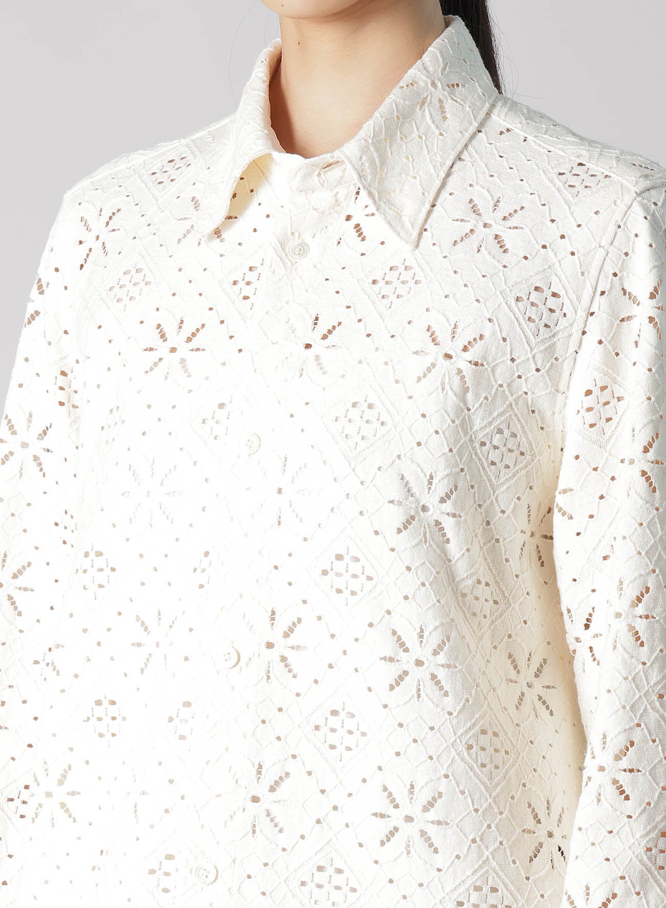 Stylish Cotton Lace Long Shirt for Women - Elegant Boho Blouse with Floral Embroidery - Perfect for Casual Outings, Date Nights & Summer Fashion
