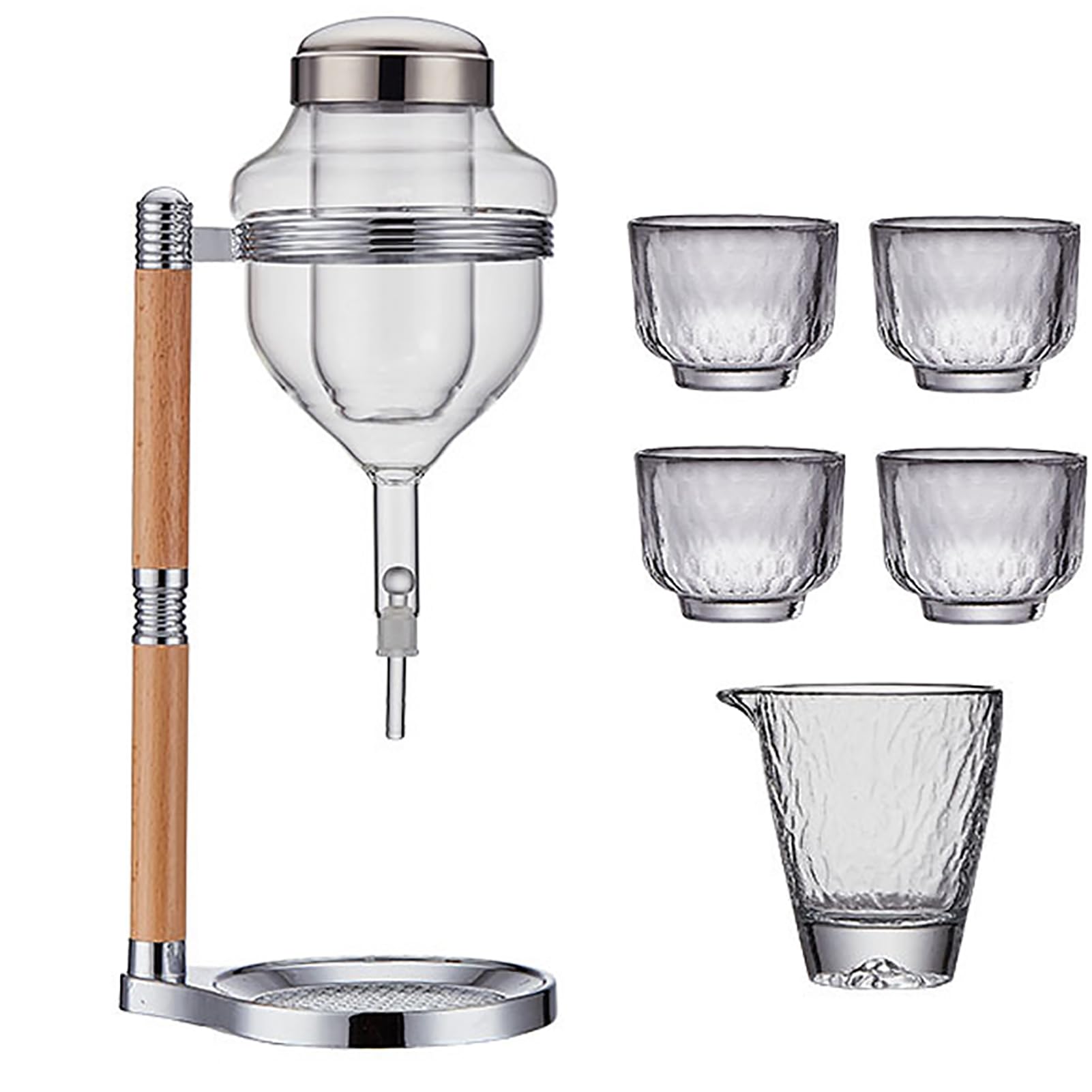 Premium Glass Sake Dispenser - Ice Cold Whiskey & Liquor Decanter for Bourbon, Wine, Vodka, Tequila - Perfect for Home Bars, Parties & Japanese Dining Experiences