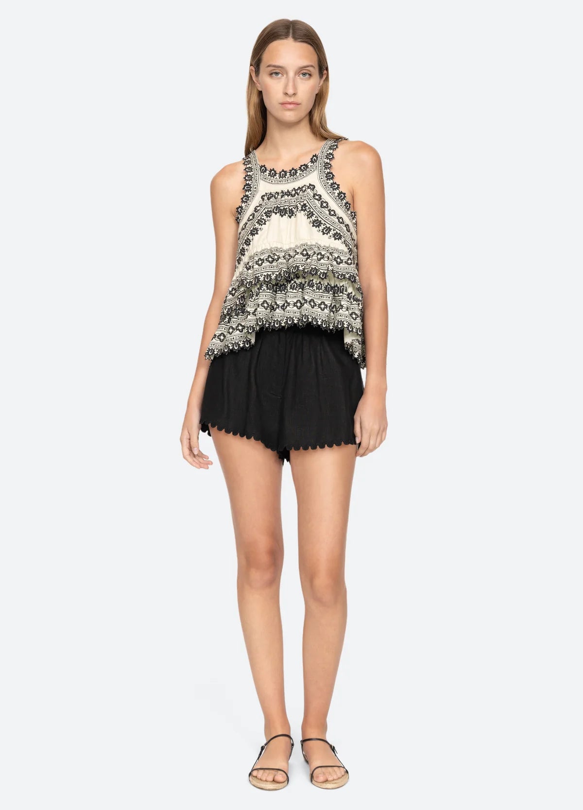 Amina Tank Top for Women - Soft Cream Cotton Casual Shirt - Perfect for Summer, Beach, and Everyday Wear