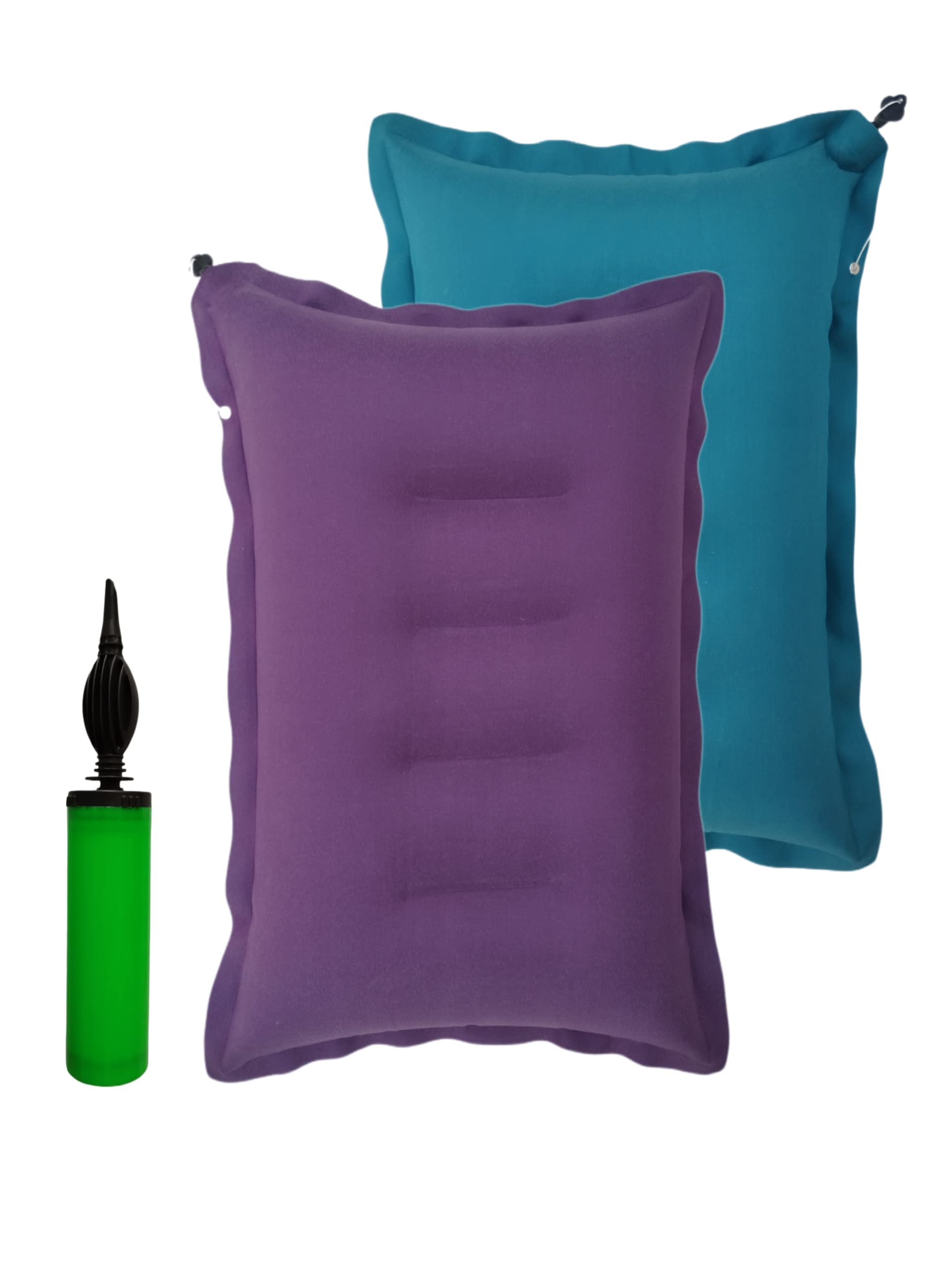 SHIVAM CART Inflatable Travel Neck Pillow - 2 Pack with Air Pump | Ultra Soft & Portable for Airplane, Train, Bus, Camping, Hostel & Office Use | Multi-Color Comfort Pillow for Long Trips & Napping
