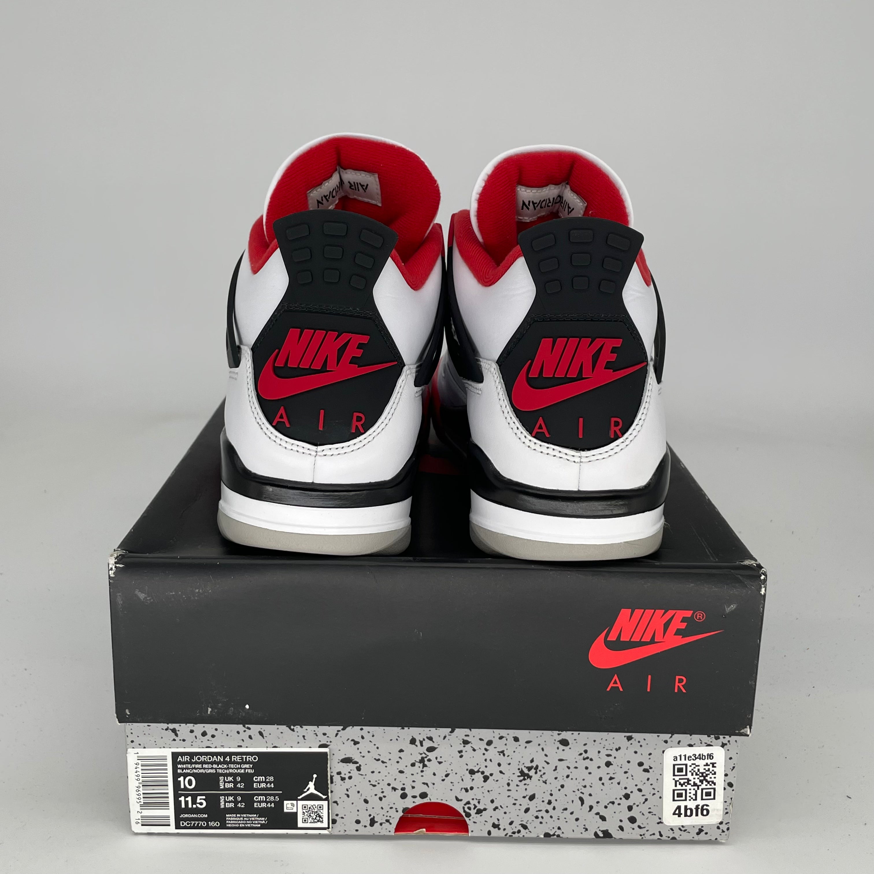 Air Jordan 4 Retro 'Fire Red' Men's Basketball Shoes - Size 10 (DC7770-160) - Authentic Sneakers for Sports, Streetwear & Casual Outfits