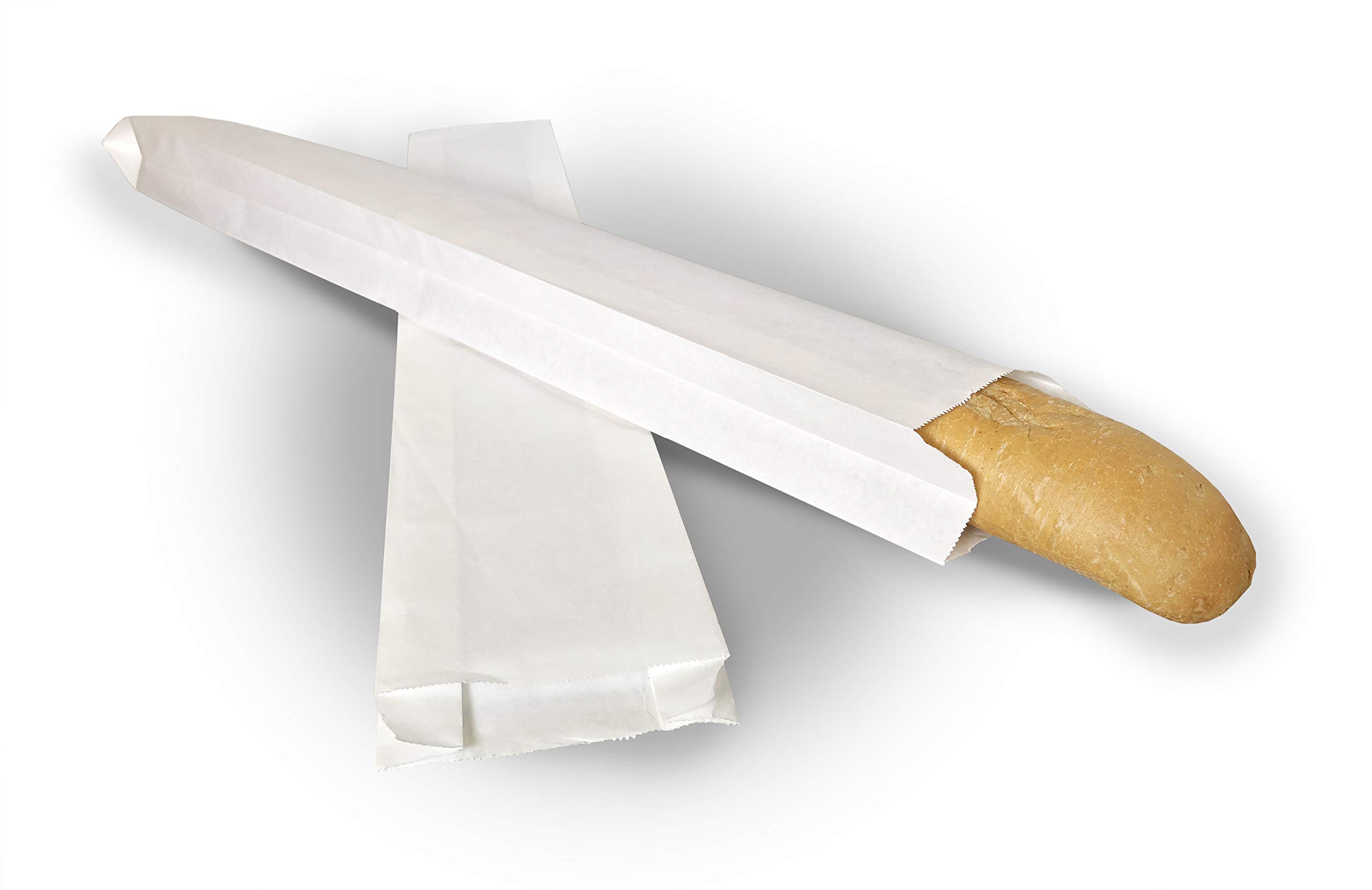Premium White Kraft Paper Bread Bags - No Window - 1000 Count Bulk Pack (4.5