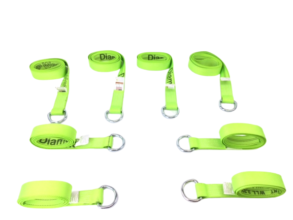 2-Pack 8' Diamond Weave Lasso Wheel Lift Straps with D-Rings - Heavy Duty Towing & Recovery Straps for Trucks, ATVs, and Off-Road Vehicles (8-Pack)