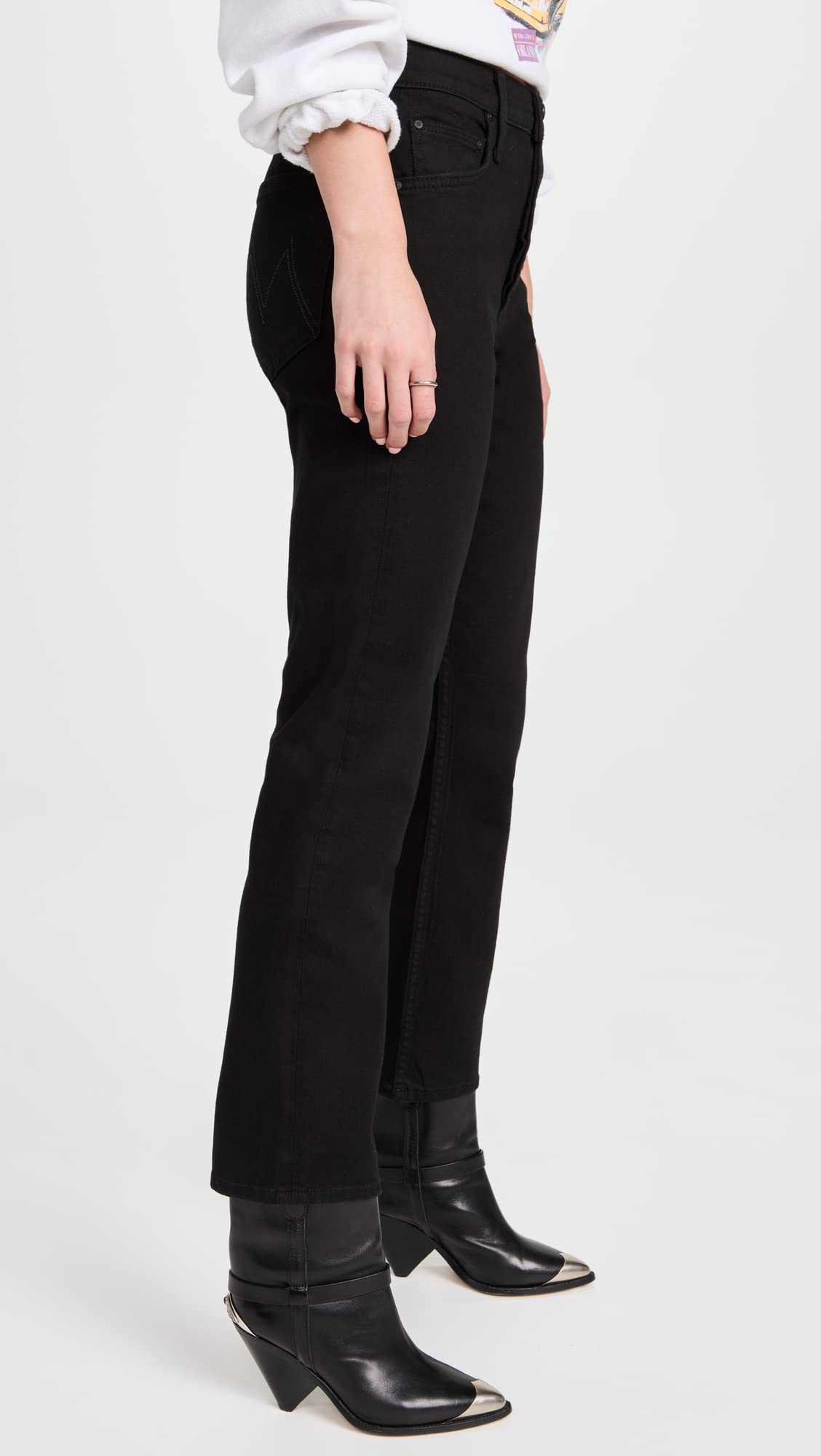 MOTHER Women's The Tomcat Ankle Jeans - High Waist Skinny Denim Pants for Casual Wear & Everyday Outfits