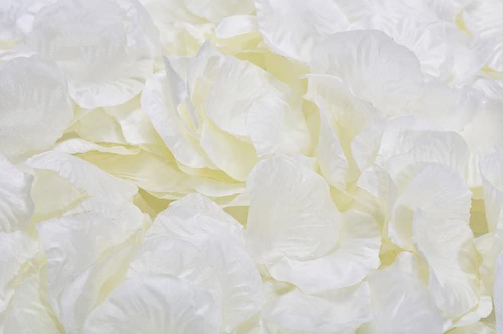 3000pcs Artificial Silk Rose Petals - Cream White Wedding Decorations, Romantic Night & Valentine's Day Party Supplies for Table Scatter, Aisle Decor, Photo Backdrops, and Special Events
