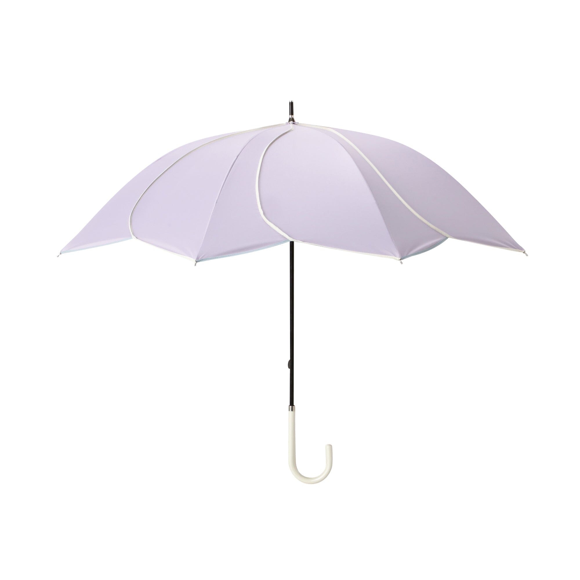 Bicolor Piping Long Umbrella 50cm Purple - Fashionable Rain Protection for Women & Men, Perfect for Outdoor Activities, Commuting, and Travel