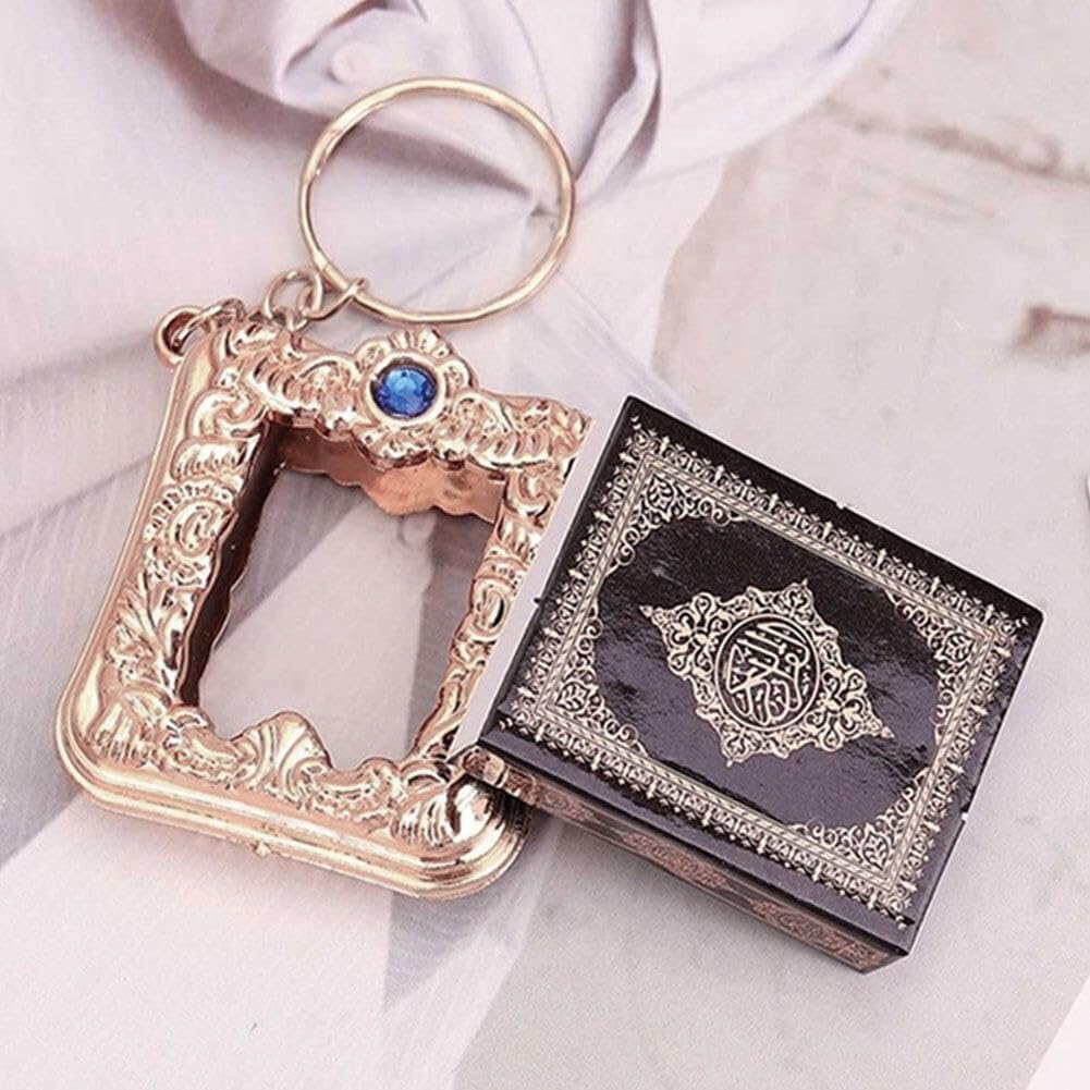 Mini Ark Quran Pendant - Arabic Islamic Keychain for Purse, Bag, Car Decor - Muslim Religious Accessory Gift for Prayer & Daily Use