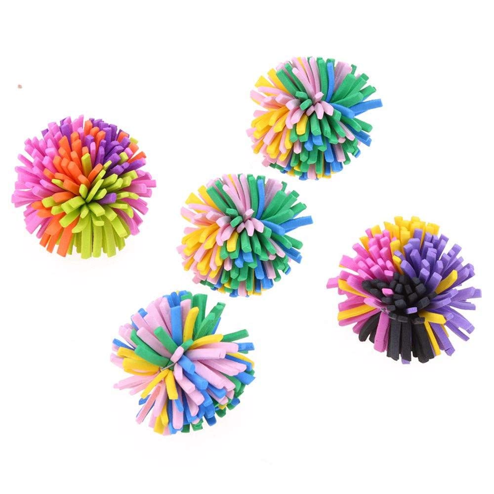 5Pcs Colorful Cat Balls - Soft Foam Scratching & Chew Toys for Small Dogs, Cats & Kittens - Interactive Training & Treat Balls - Durable & Creative Pet Toys for Playtime, Exercise & Bonding