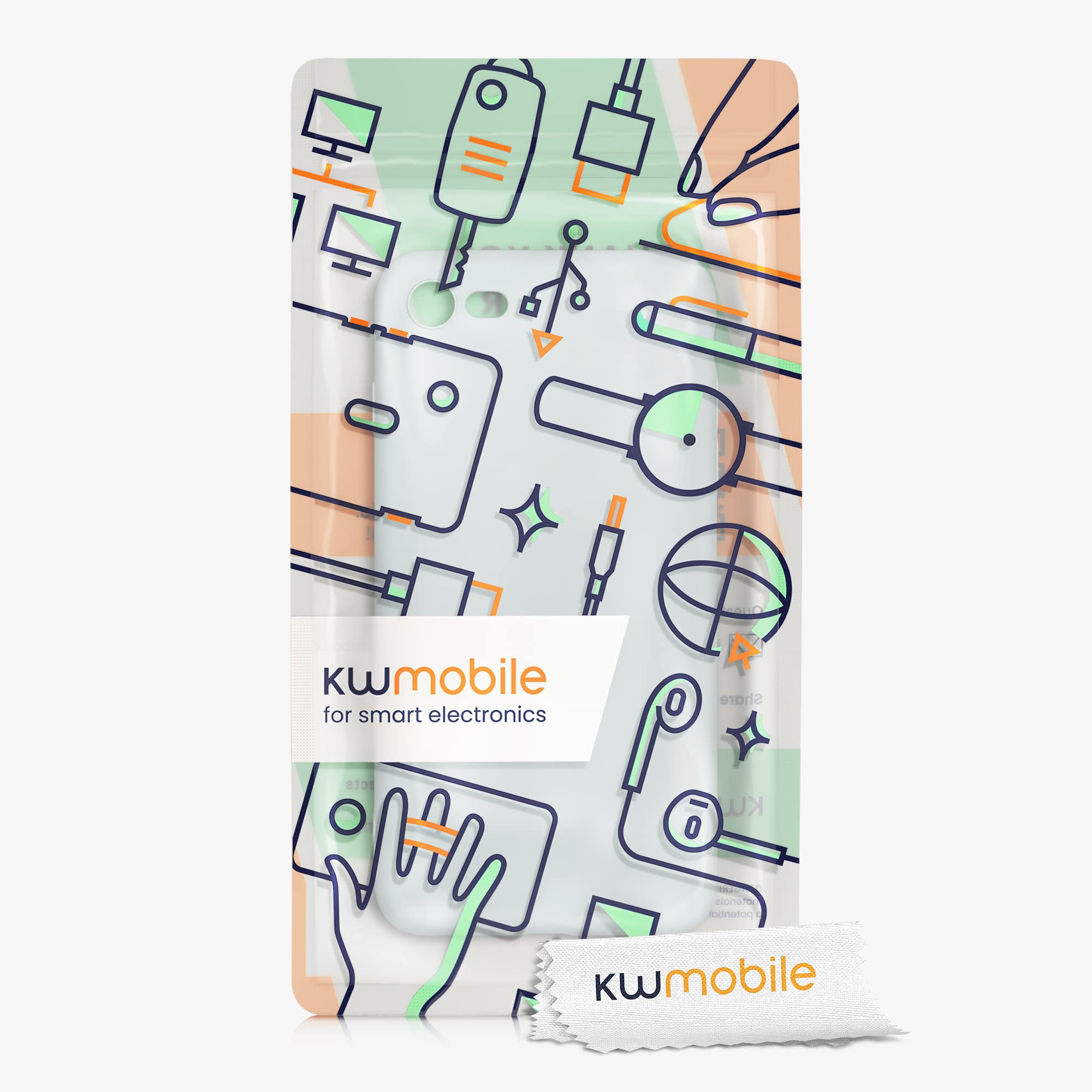 kwmobile Slim TPU Phone Case for Apple iPhone SE (2022/2020) & iPhone 8/7 - Protective Matte Cover with Soft Finish in Light Grey - Perfect for Everyday Use, Work & Travel