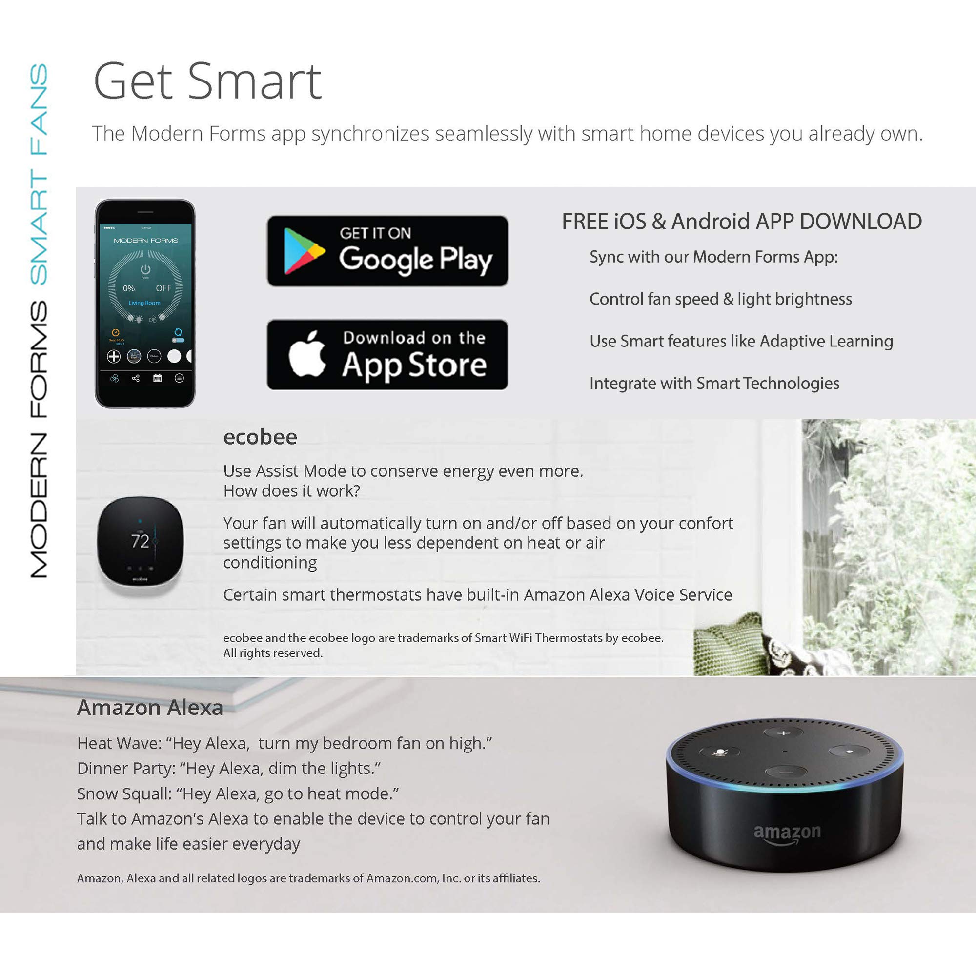Mykonos 52-Inch Smart Ceiling Fan with LED Light Kit, Remote Control, and Alexa/Google Assistant Compatibility for Indoor and Outdoor Use – Perfect for Living Rooms, Bedrooms, and Patios