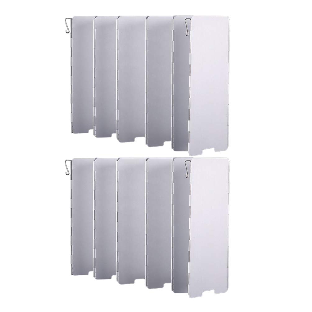 LIOOBO 12-Piece Camping Stove Windshield Set - Foldable Wind Screen for Outdoor Cooking, Picnics & Backpacking - Perfect for Camping, Hiking & BBQ Grills