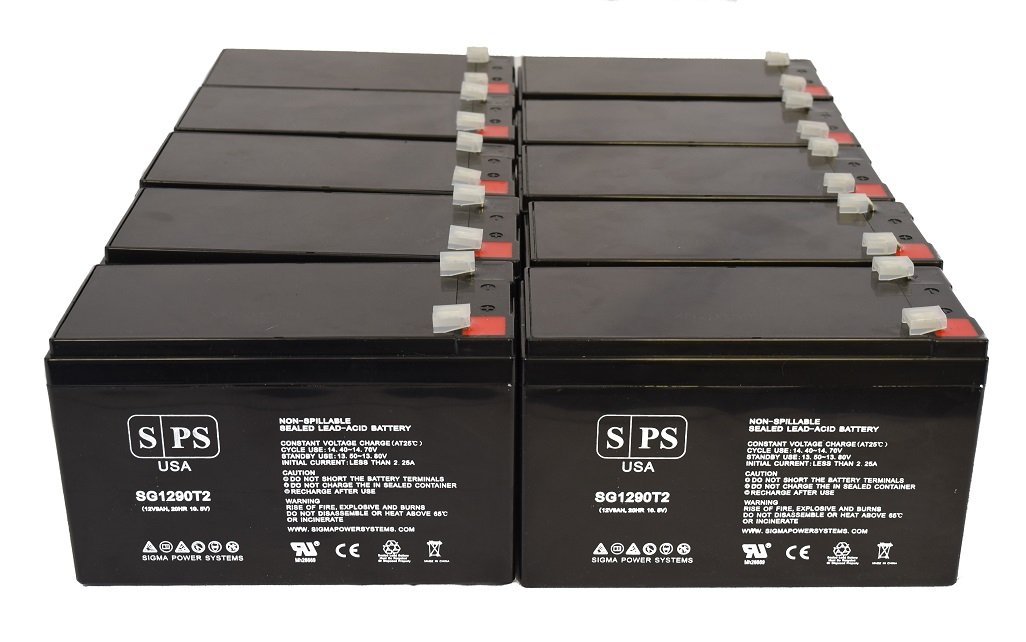 APC Back-UPS BK250EC 12V 9Ah Replacement Battery - 10 Pack for Home & Office UPS Systems - Power Backup for Computers, Routers, and Electronics During Outages