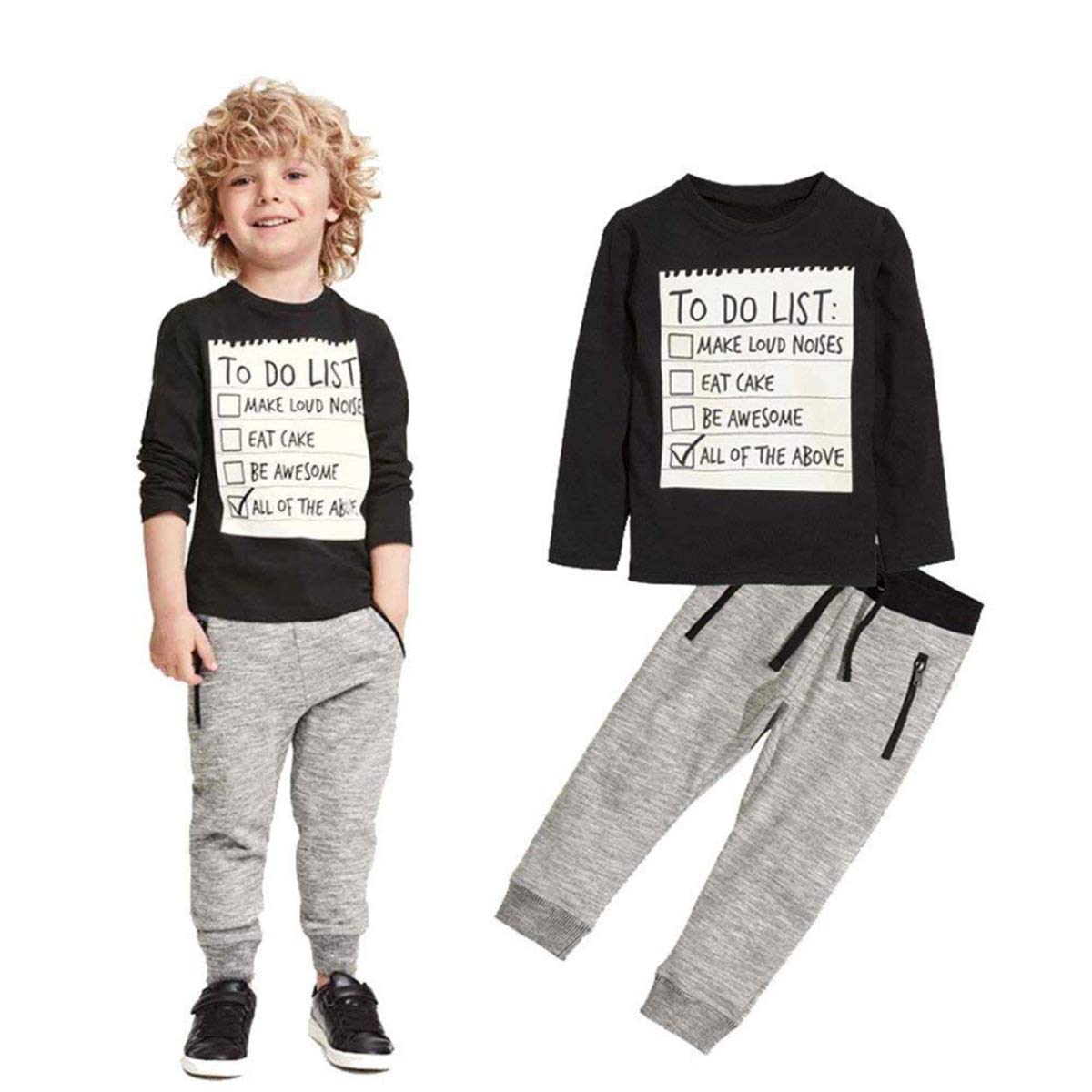 Jobakids Boys 2-Piece Cotton Outfit Set - Soft & Comfortable Toddler Clothes for Playtime & Daily Wear