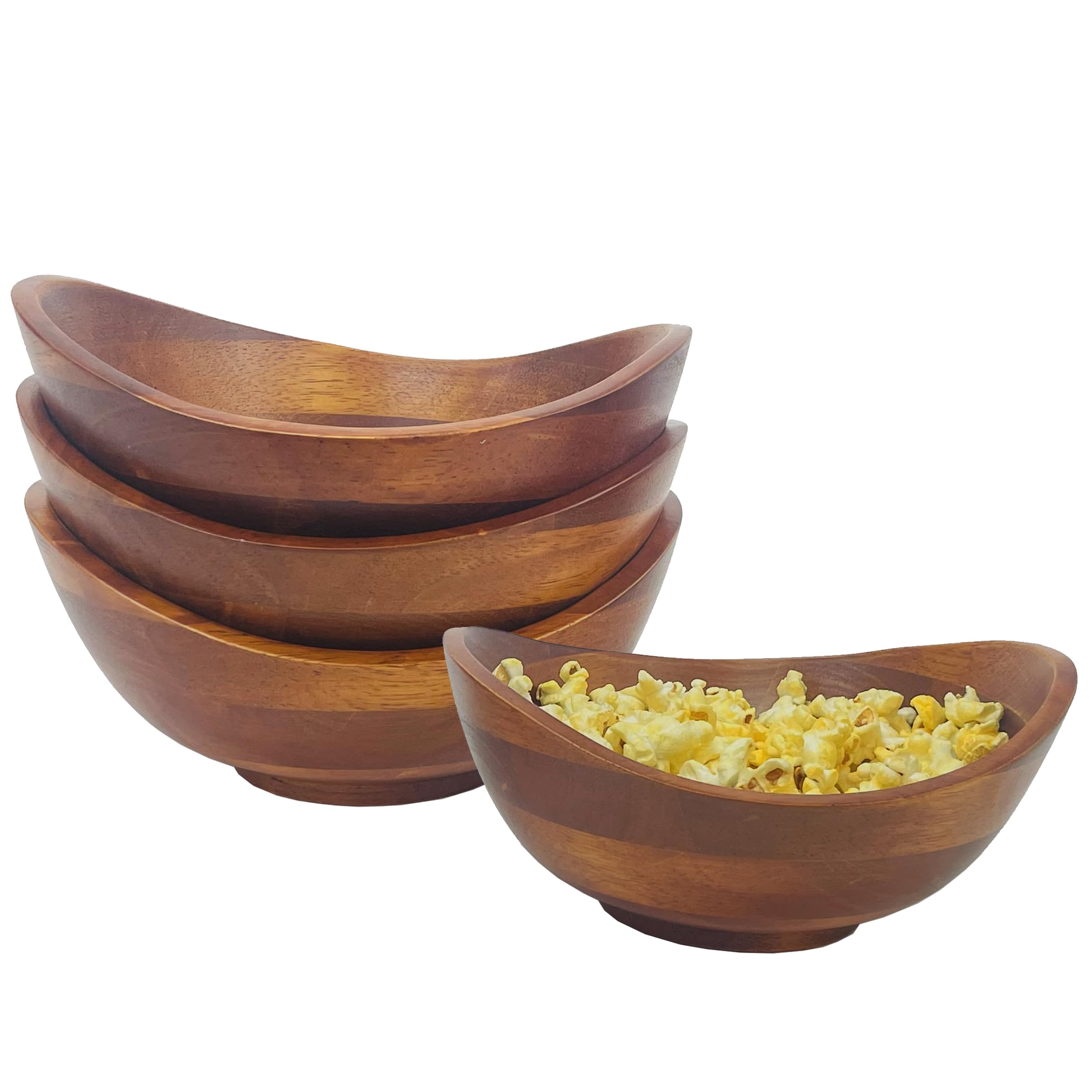 Woodard & Charles Set of 4 Wooden Serving Bowls - 7