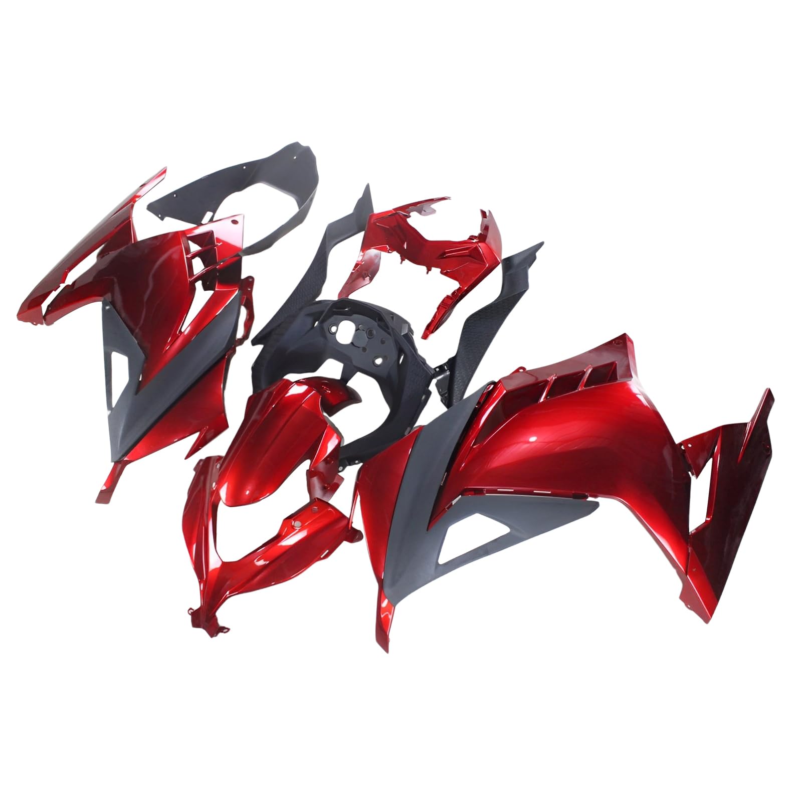 Kawasaki Ninja 300 Motorcycle Fairing Kit (2013-2017) - ABS Plastic Injection Body Kit with EX300R Fitment - Candy Red Color for Enhanced Style & Protection | Perfect for Street Racing, Bike Customization & Showroom Display