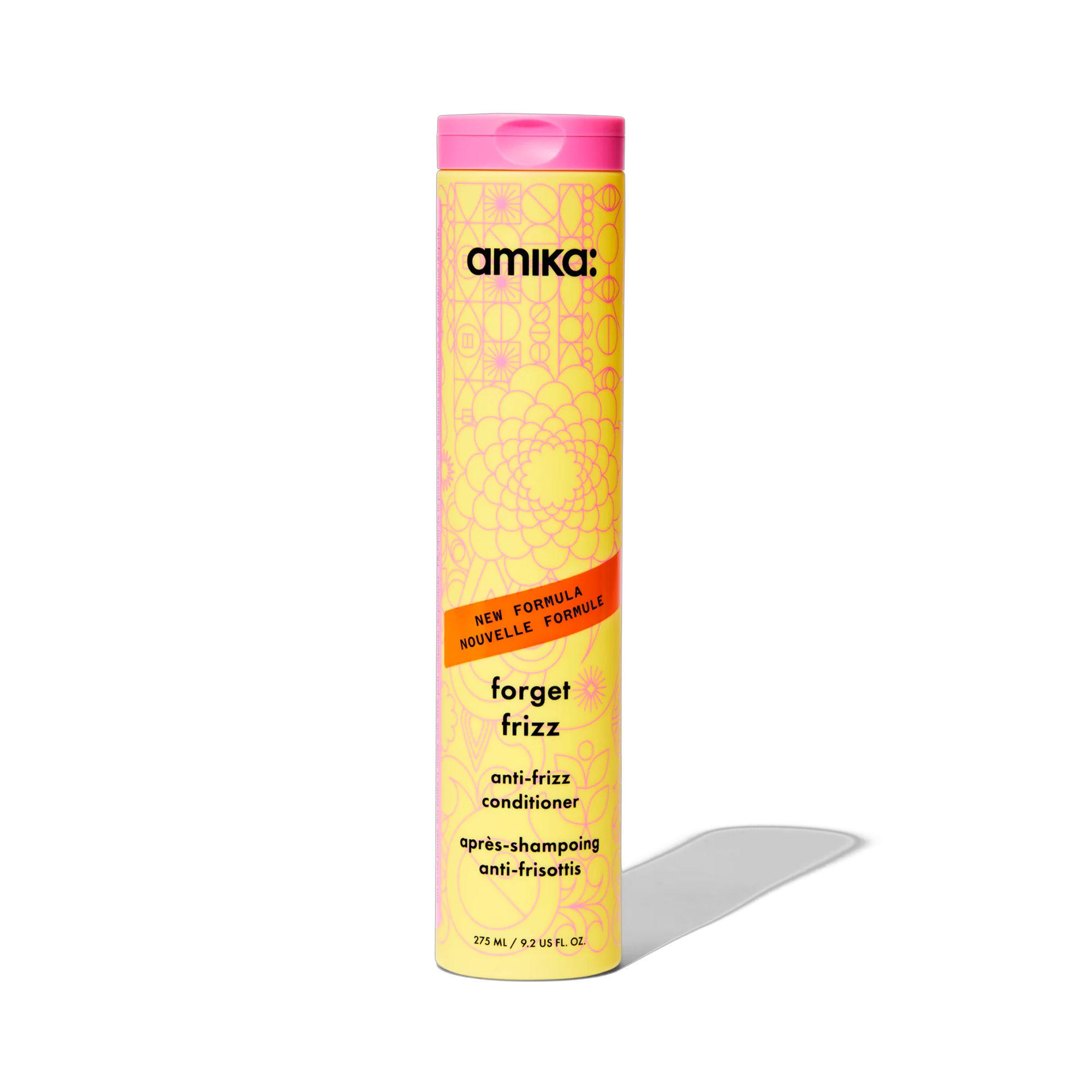 Amika Forget Frizz Anti-Frizz Conditioner for Smooth, Shiny Hair - Perfect for Dry, Damaged & Curly Hair Care at Home or Salon