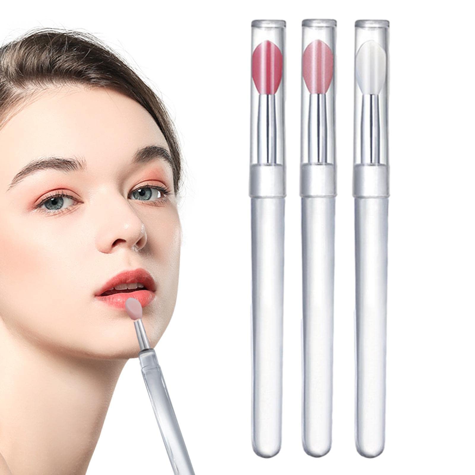 Portable Silicone Lip Brush for Lipstick & Eyeshadow - Reusable Cosmetic Makeup Tool with Lid for Precise Application | Perfect for Travel, Professional Makeup Kits & Everyday Beauty Routine
