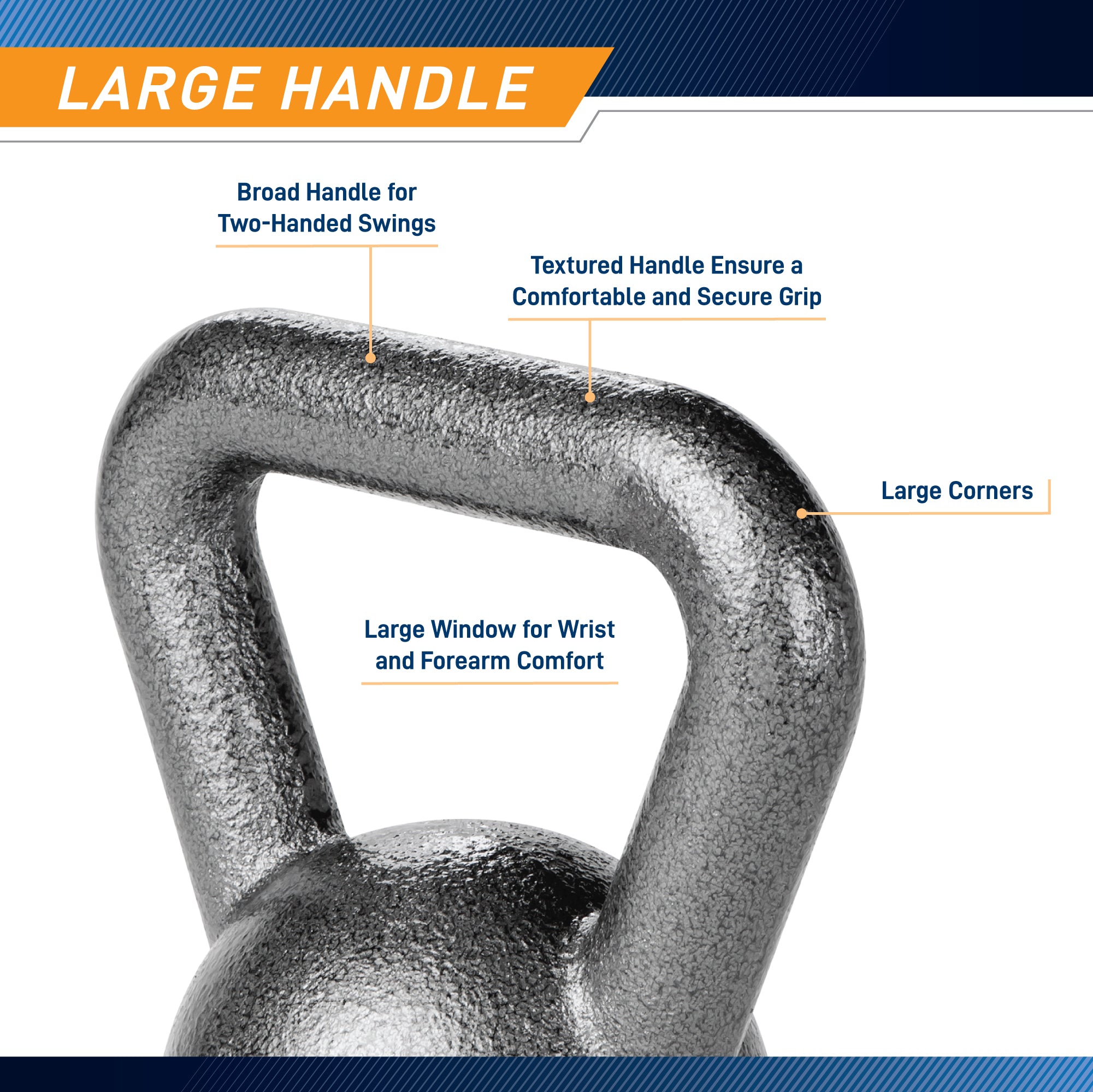 10lb Hammertone Kettlebell - Heavy Duty Cast Iron Workout Weight for Strength Training, CrossFit & Home Gym | HKB 010 | Perfect for HIIT, Functional Fitness & Muscle Building