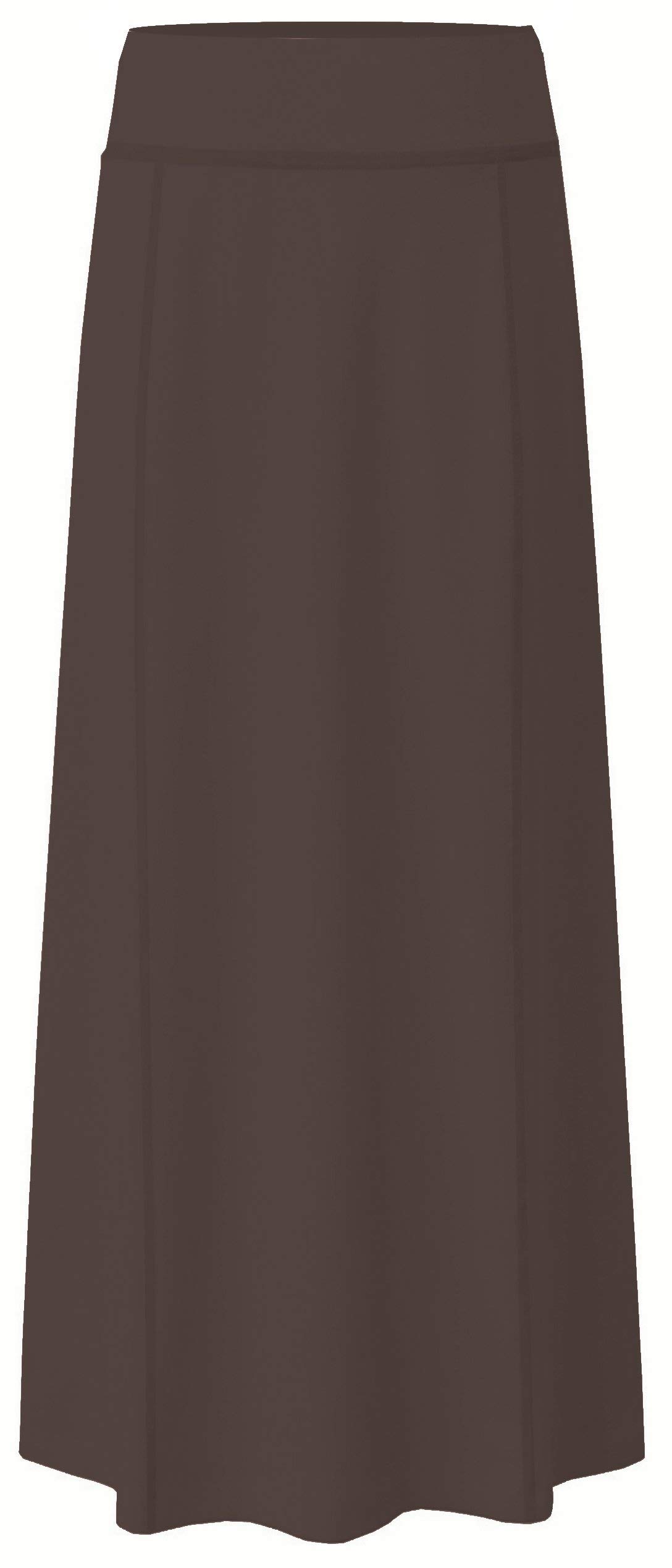 Baby'O Women's Stretch Cotton Maxi Skirt - XXL Brown for Casual & Beach Wear
