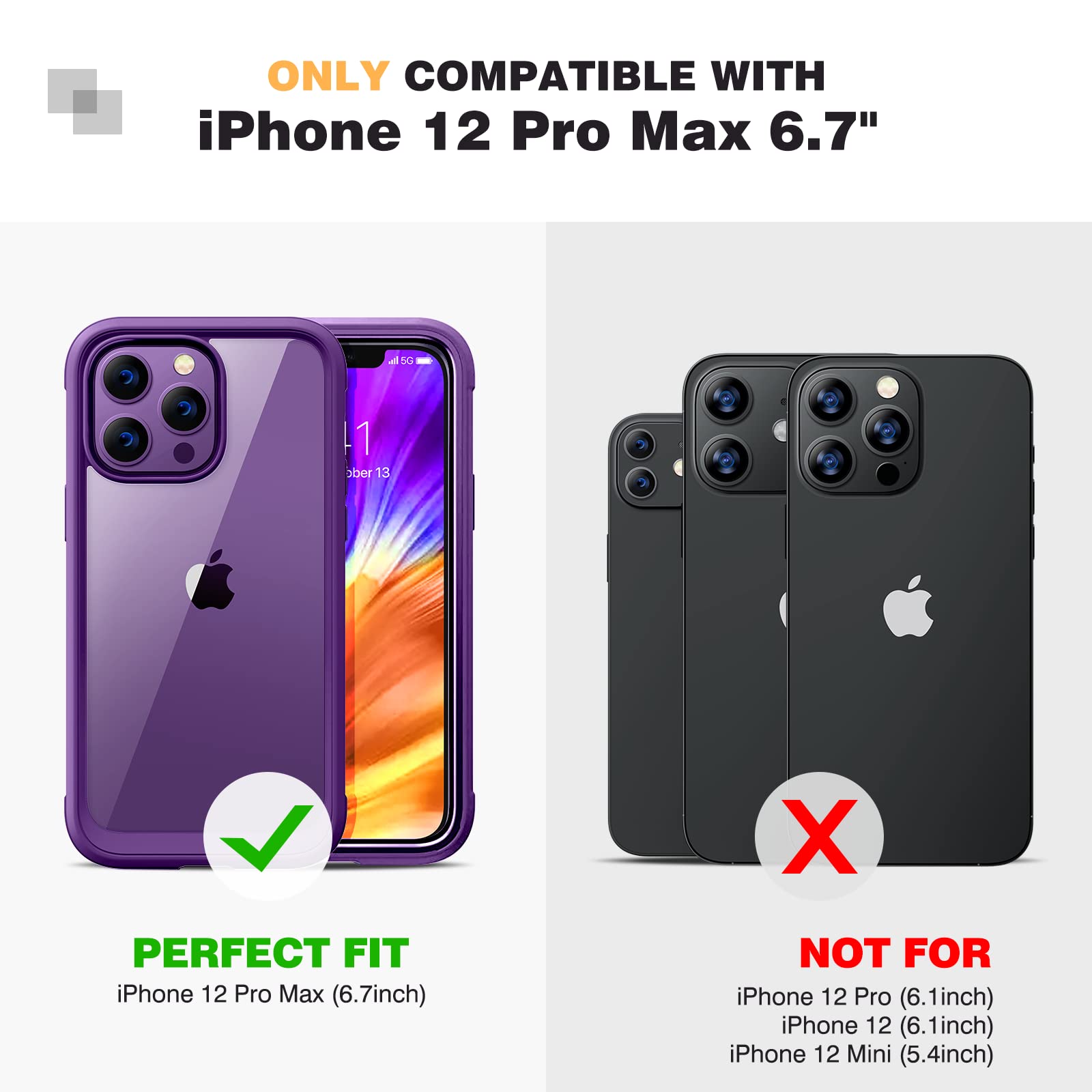 Miracase Rugged iPhone 12 Pro Max Case 6.7