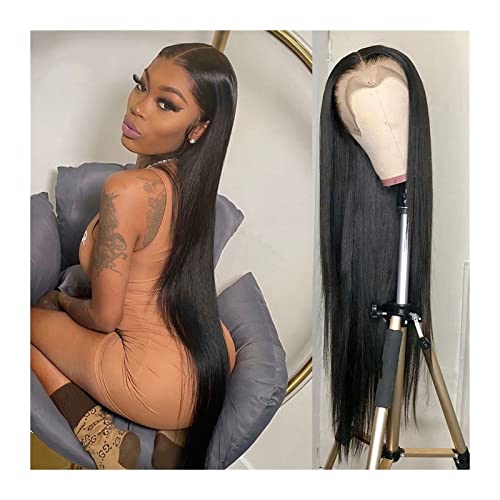 13x4 Straight Lace Front Human Hair Wig for Women - Pre Plucked HD Transparent Lace 10-40 Inch - 150% Density Bone Straight Full Lace Wig - Perfect for Daily Wear, Cosplay & Special Occasions