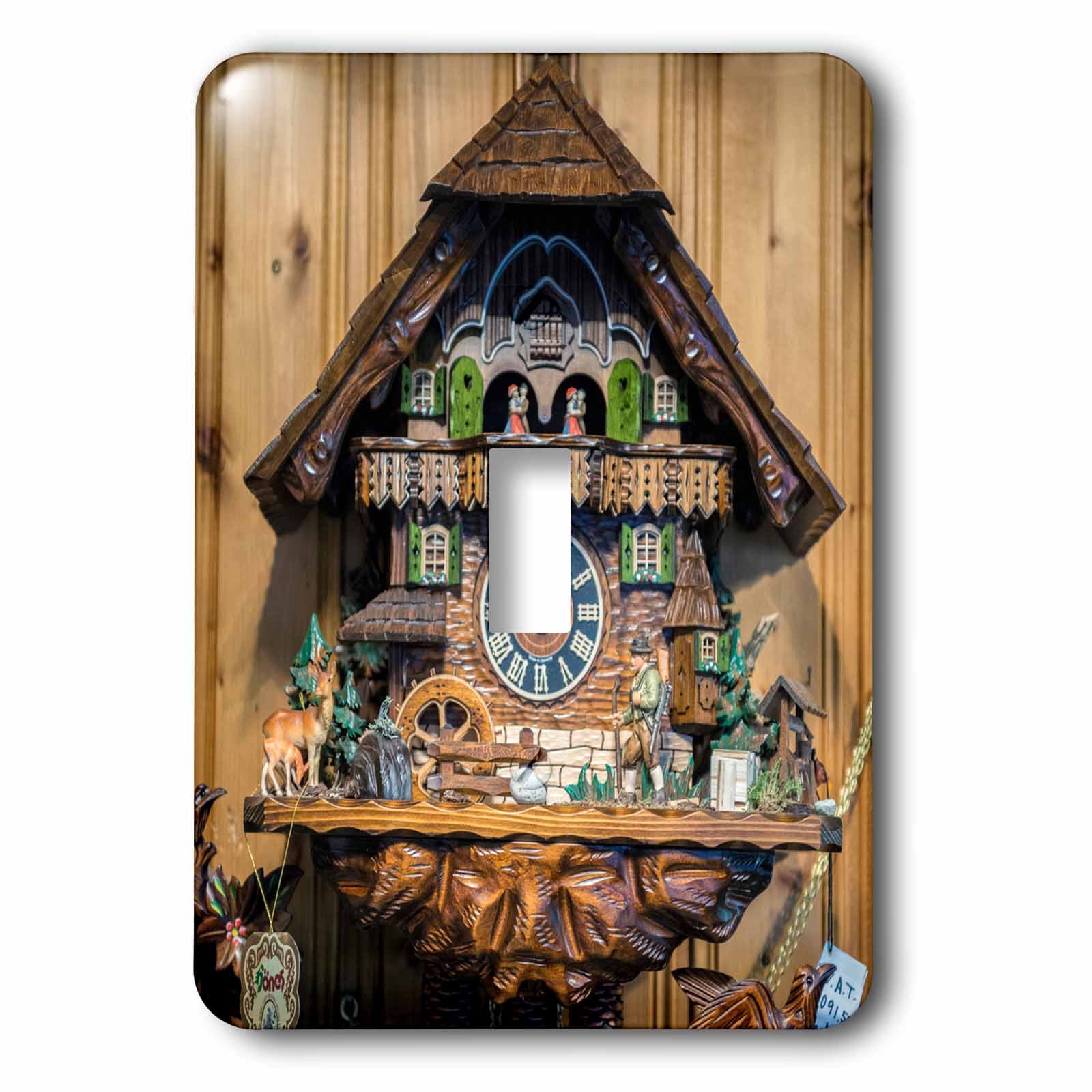 3D Rose Germany Cuckoo Clock Light Switch Cover - Rothenburg Themed Wall Plate for Home Decor, Kitchen, Bedroom & Office