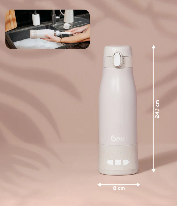 Babymoov Moov & Feed Portable Rechargeable Baby Bottle Warmer - Fast Heating & Safe Mineral Technology | Perfect for Travel, Nursing, and On-the-Go Parents