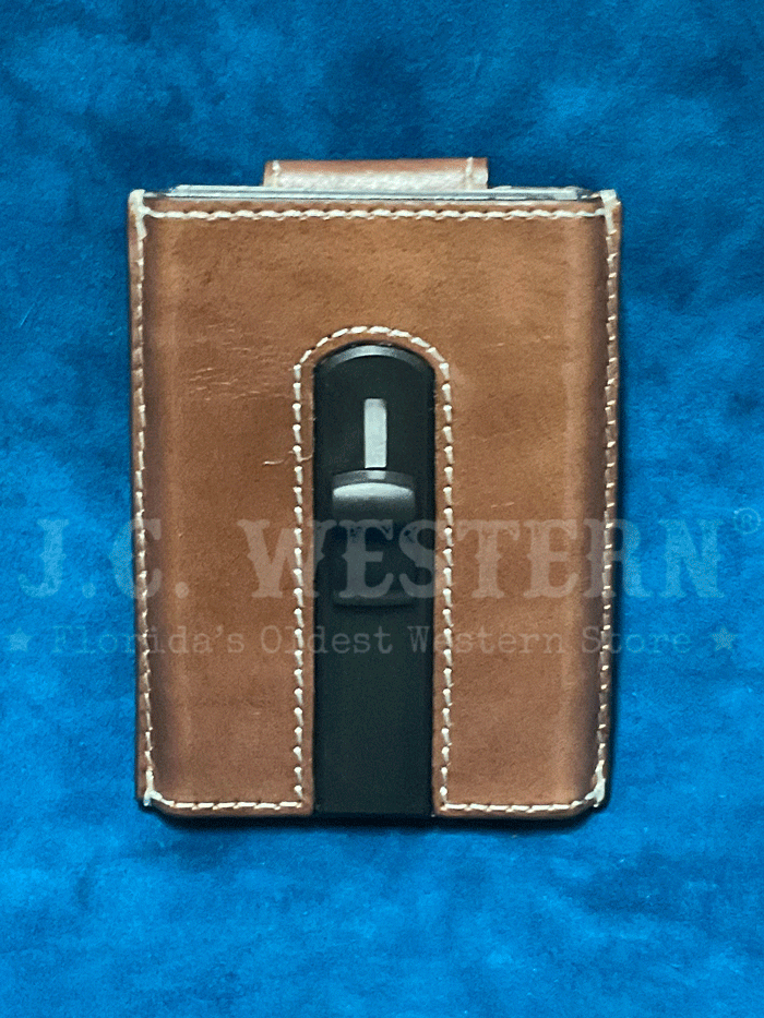 Premium 3D Mens Smart Wallet with Blue Diamond Inlay - RFID Blocking Leather Bifold Wallet for Men (Brown) - Perfect for Travel, Business & Everyday Use