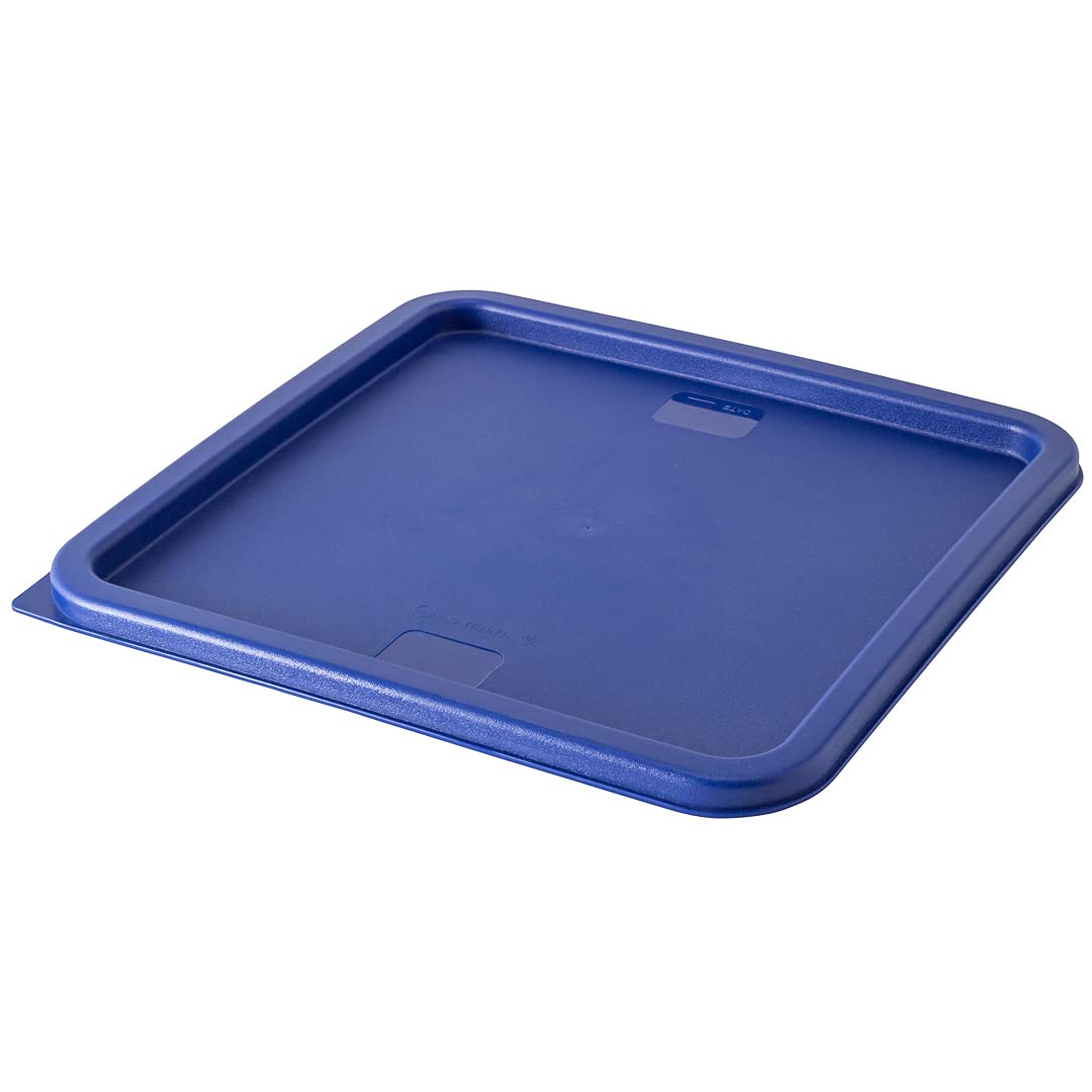 Restaurantware - 10 Pack Square Plastic Food Storage Container Lids Only | Marinating & Meal Prep Lids with Date Indicator | Dishwasher & Freezer Safe | Blue Plastic Lids (Containers Sold Separately) | Perfect for Meal Prep, Leftovers & Food Storage Organization