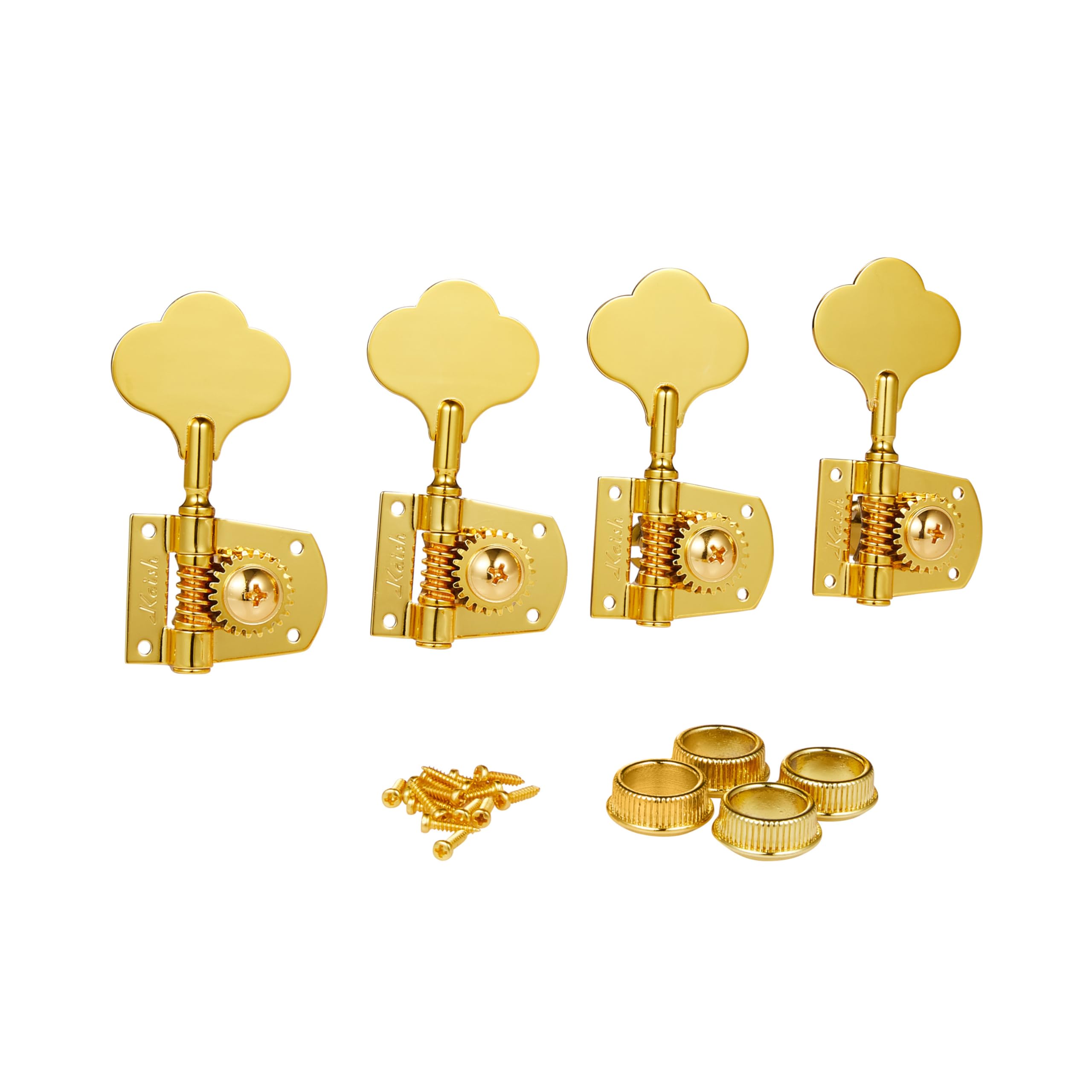 KAISH Gold Cloverleaf Bass Tuners - Precision Tuning Machines for Jazz & Precision Bass (J Bass/P Bass) - Perfect for Standard & Highway One Series - Ideal for Live Performances & Studio Recording