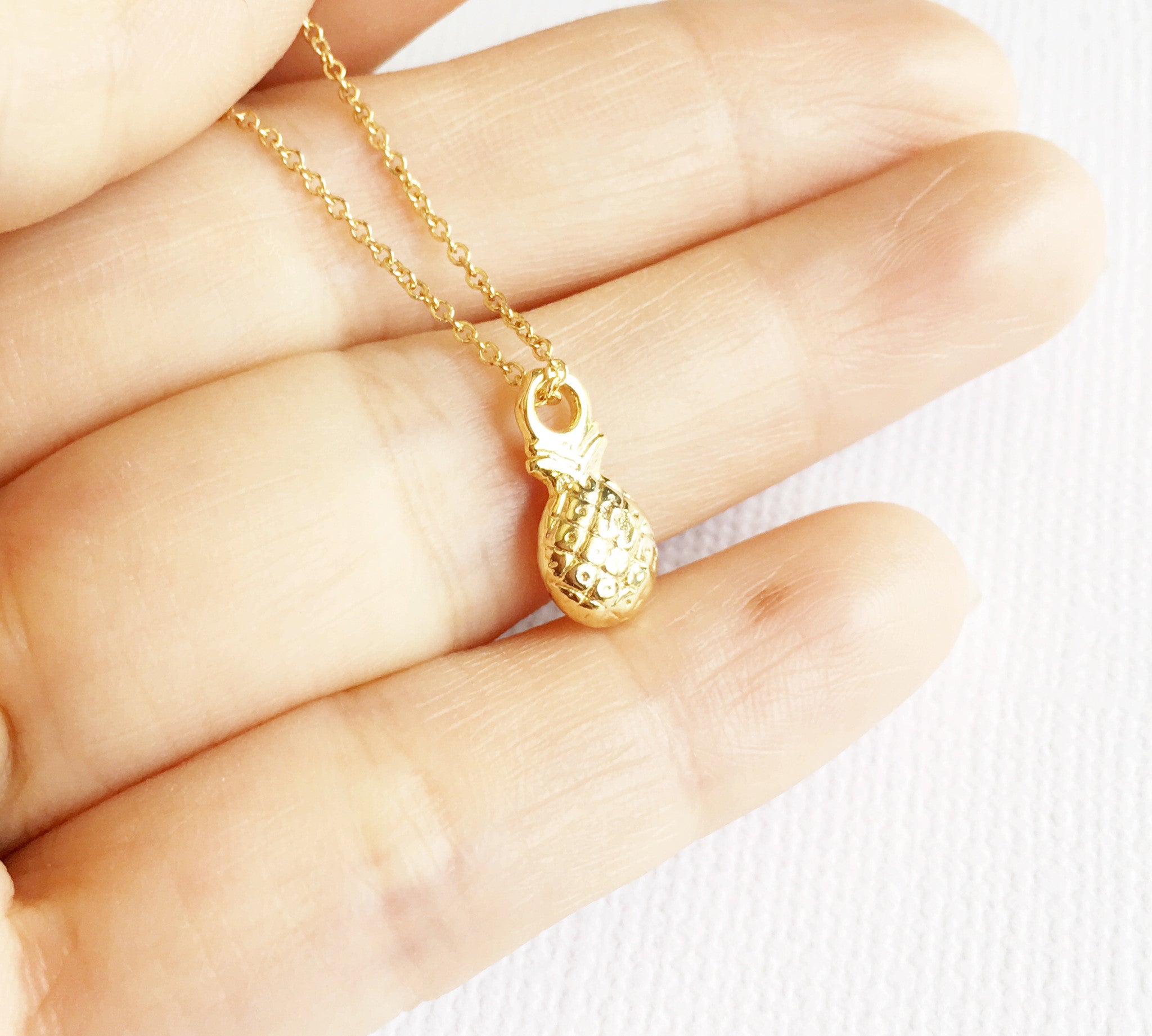 Lili Pineapple Necklace (N215) - Elegant Gold Pendant for Women, Perfect for Casual Wear & Special Occasions
