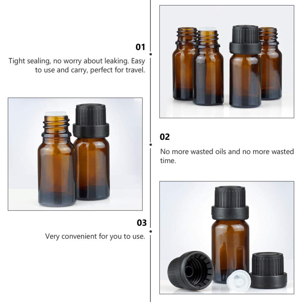 HEALLILY 20 Pack Amber Glass Essential Oil Bottles with Dropper - 5ml Empty Cosmetic Bottles for DIY Essential Oils, Perfume, Makeup & Skincare - Perfect for Aromatherapy, Travel & Gift Packaging
