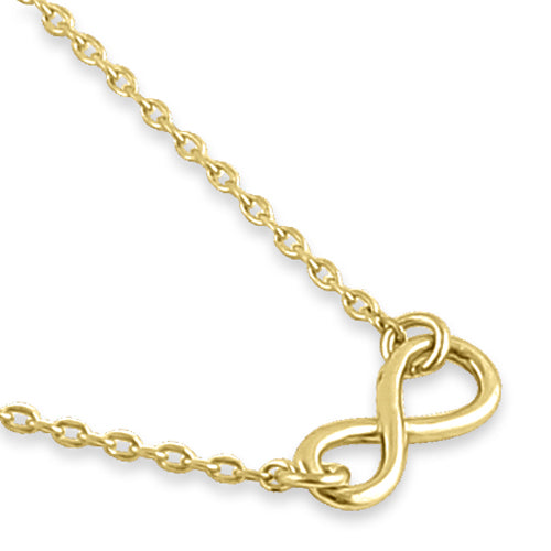 14K Solid Yellow Gold Infinity Necklace for Women - Elegant Trendy Jewelry Gift for Her, Perfect for Anniversaries, Birthdays & Special Occasions