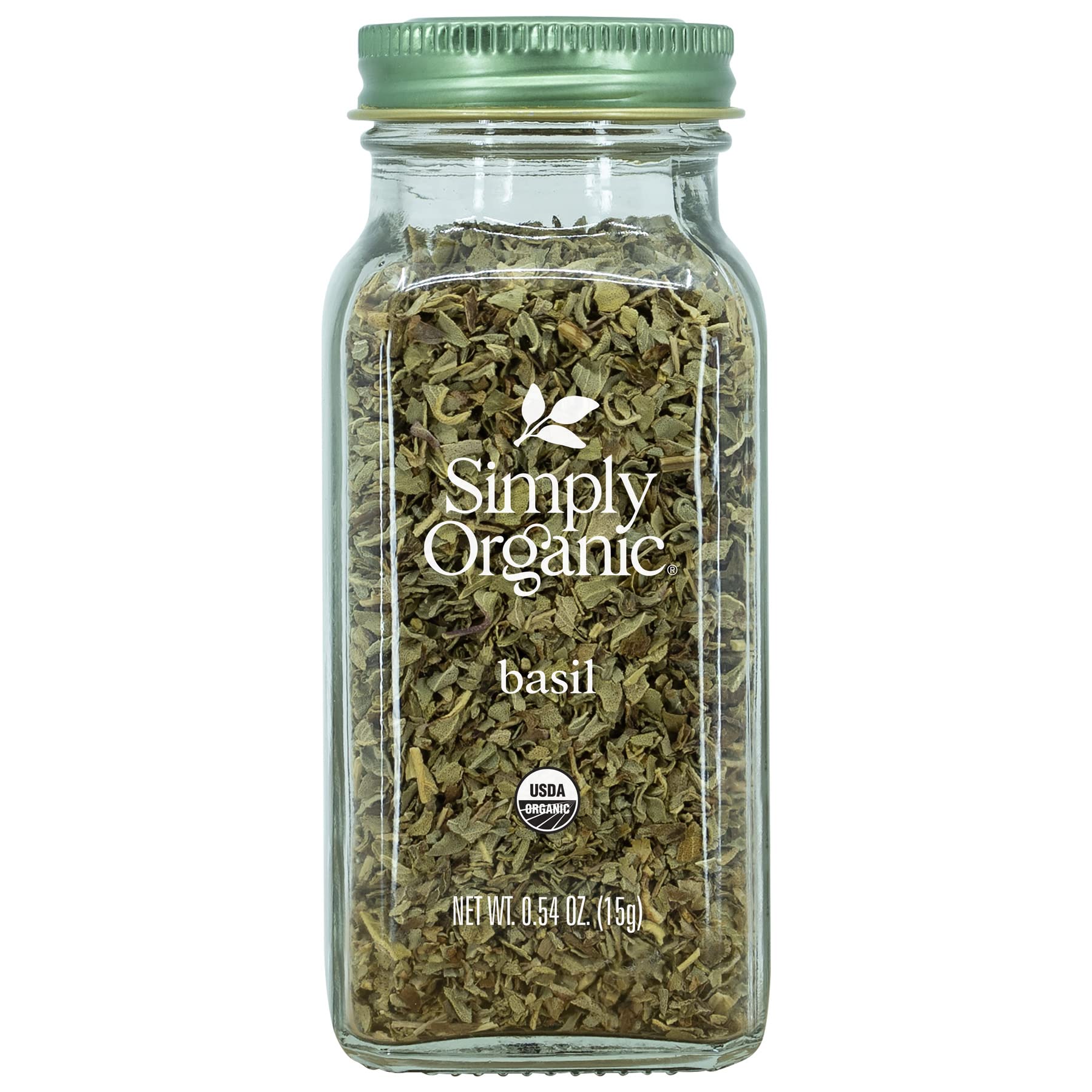 Organic Sweet Basil Leaf, Cut & Sifted | USDA Certified | 0.54 oz (15g) | Ocimum Basilicum | Perfect for Italian Cooking, Pasta, Salads & Homemade Pesto
