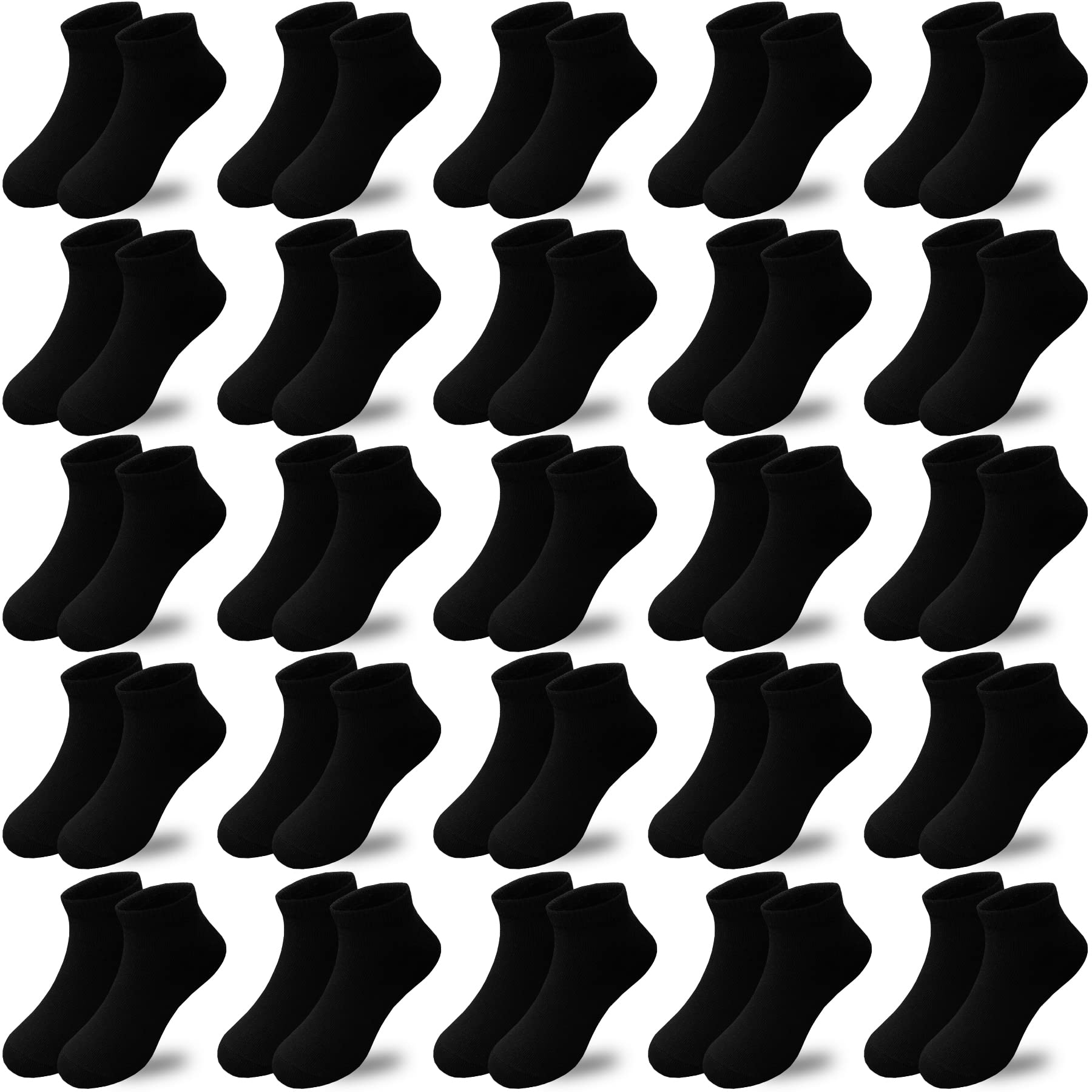 25 Pairs Boys Athletic Ankle Socks - Breathable Sport Socks with Half Cushion for Kids - Perfect for Running, School & Daily Activities