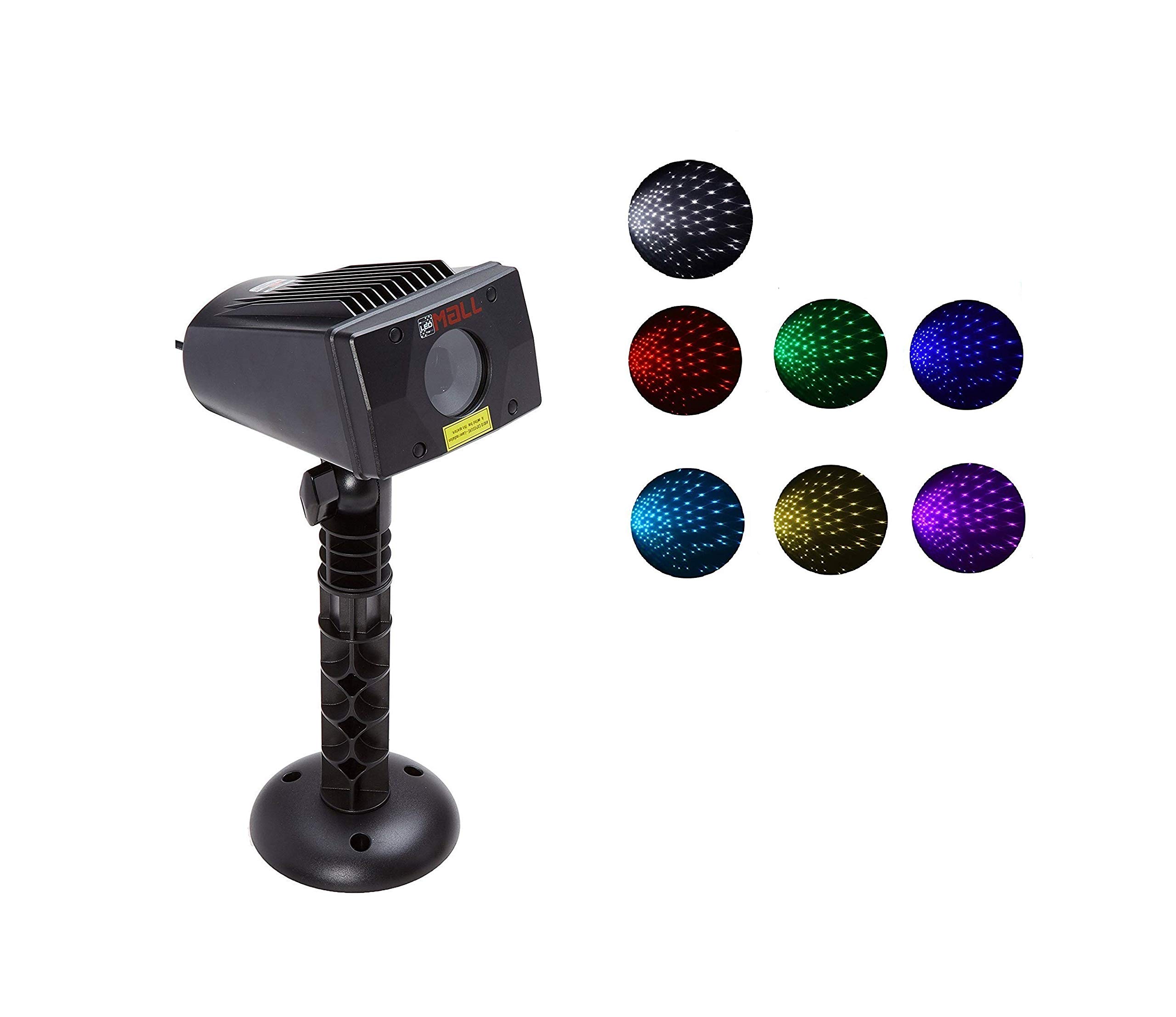 Full Spectrum Motion Star Effects 7-Color with White Laser Christmas Lights Projector - Outdoor Holiday Decoration for Yard, House, and Garden Parties